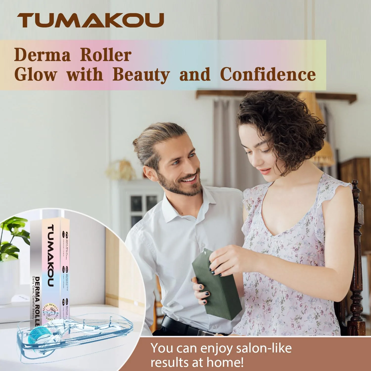 Derma Roller - TUMAKOU Microneedling Microneedle Roller for Face Scalp Hair