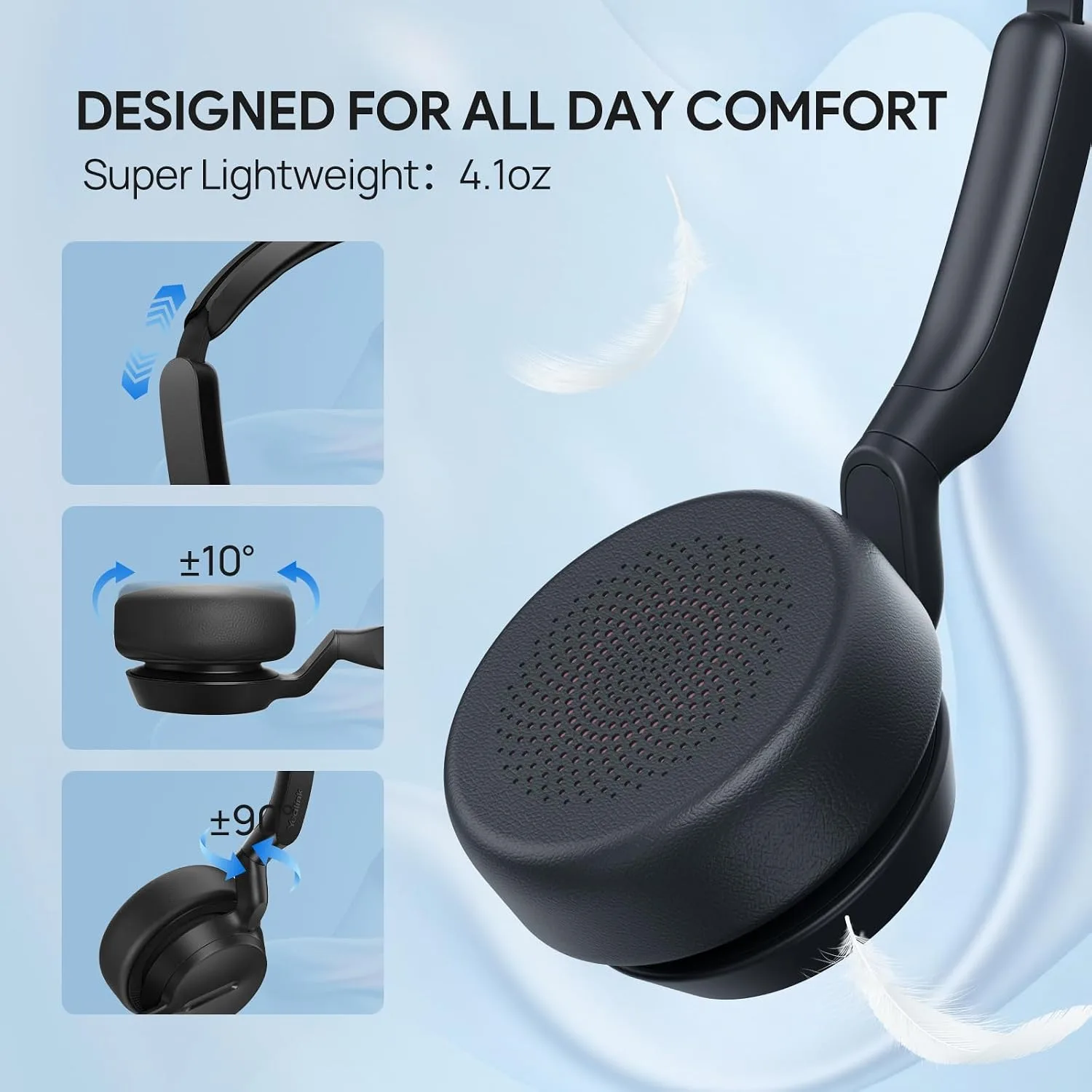 Yealink UH42 USB-C/A Wired Headset,AI Noise Cancelling Mic,in-Line Controls