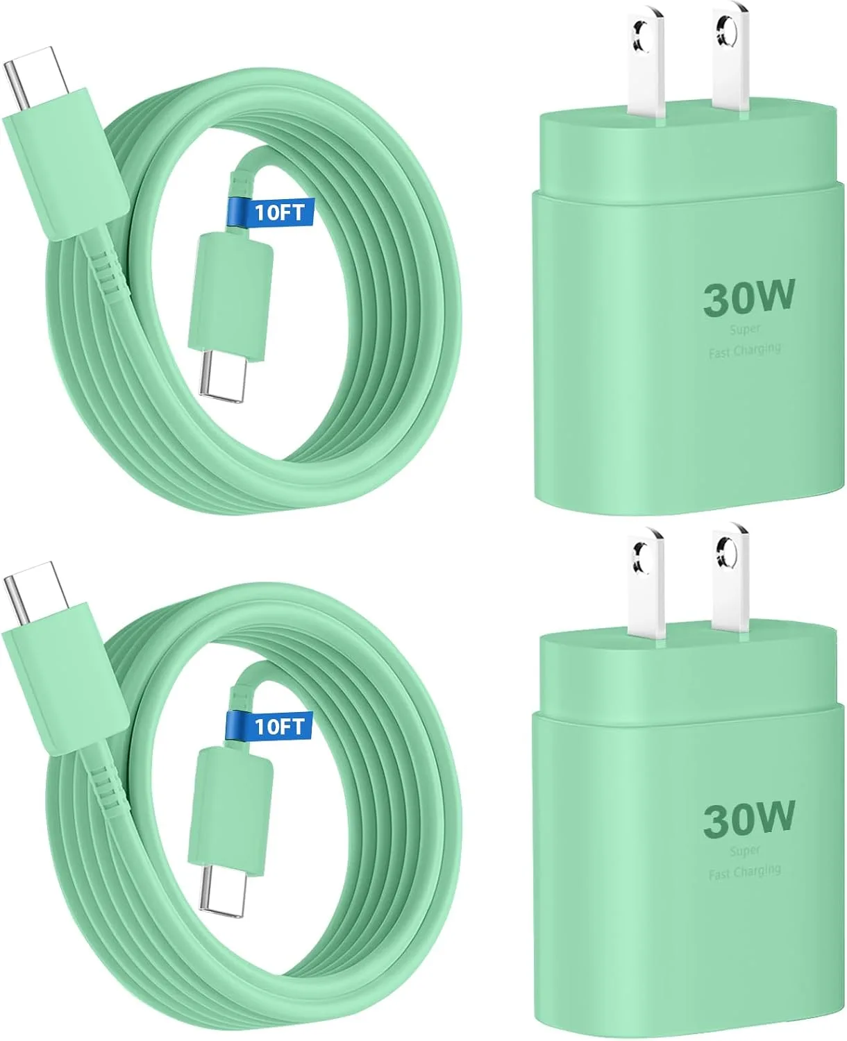 Phone 17 16 15 Charger Fast Charging,30W USB C Phone 17 16 15 Pro Max Charger Block &10FT Long Type C Cable Cord for i.Phone 17/Air/17 Pro/17 Pro Max/16/16 Plus/16 Pro/16 Pro Max/15/15 Pro Max,Green