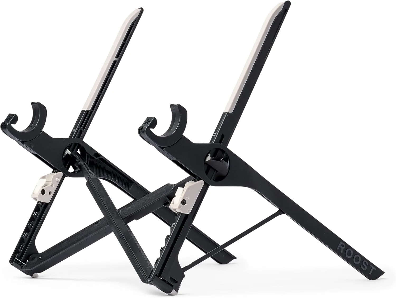 Roost V3 Plus - Ultra Portable and Adjustable Laptop Stand - Quick-Release Height Adjustment, 5 to 14 inch Screen Lift, Patented Rigid Folding Structure and Self-Adjustings Laptop Grips | Onyx Color