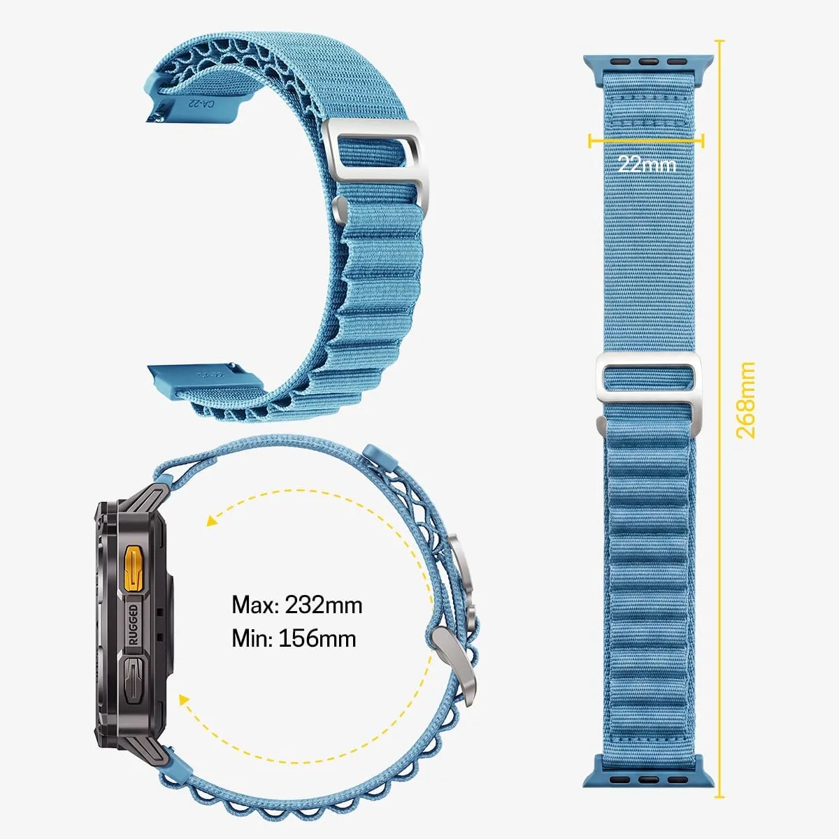 CARBINOX 22mm Quick Release Watch Bands, Fits Any 22mm Watch