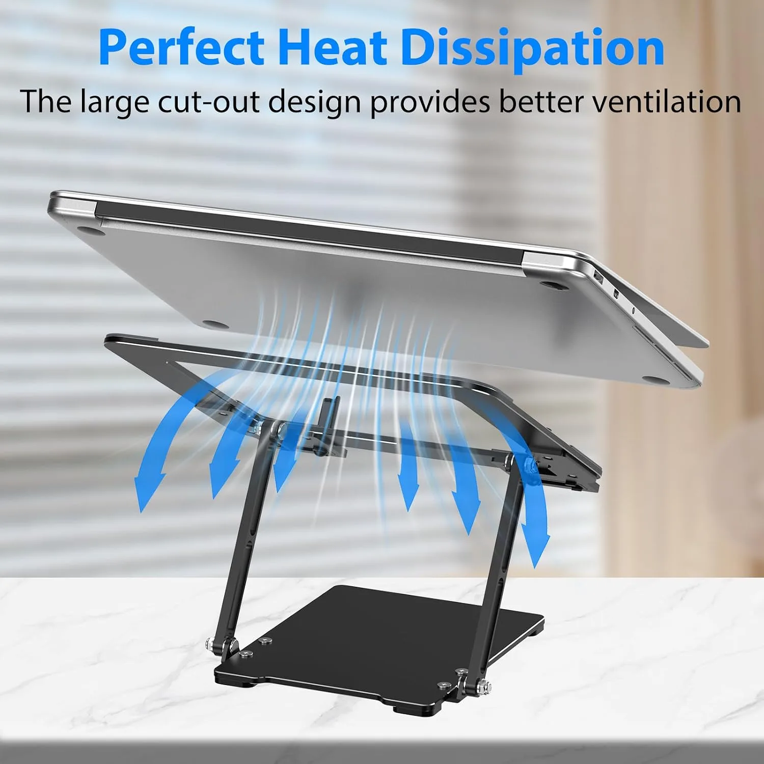 Ultra-Thin Laptop Stand for Desk, Adjustable Laptop Riser