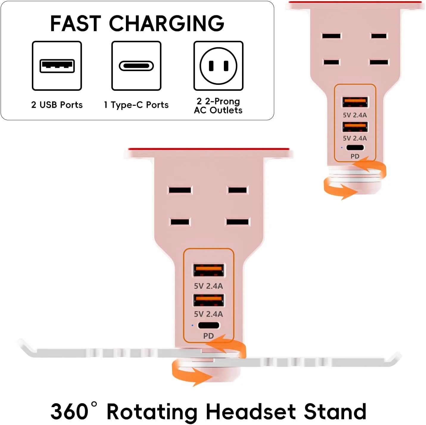 Multi-Function Desk Headphone Hanger Hook Gaming Office