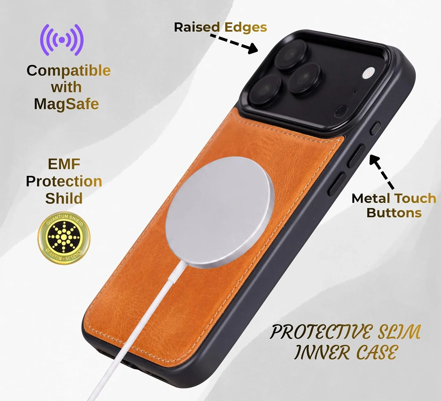 VENOULT Detachable Wallet Case for iPhone 18/17 Pro MAX, Full Grain Leather