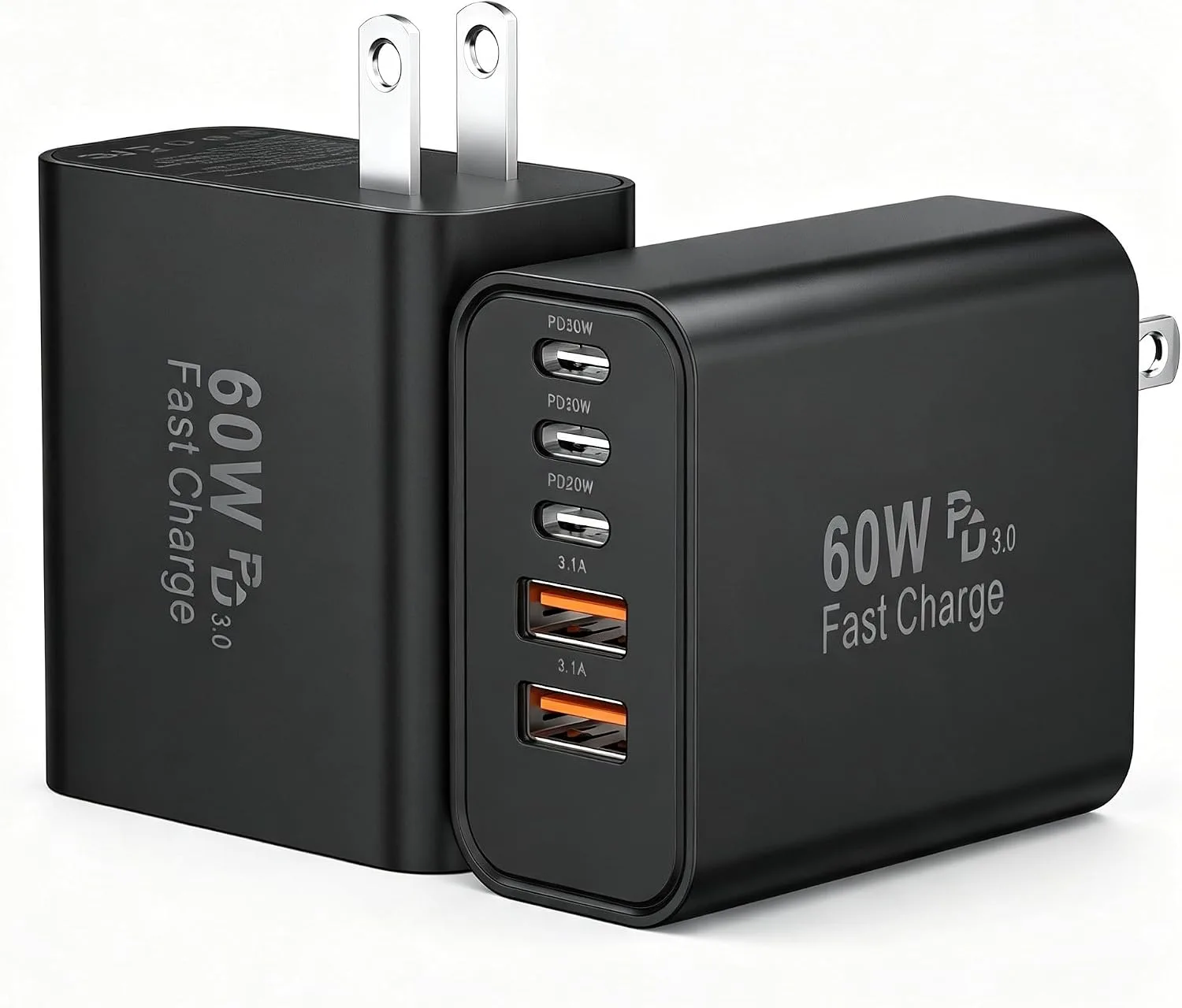 USB C Fast Charger Blocks, 60W iPhone USB Type C Wall Charging Power Blocks