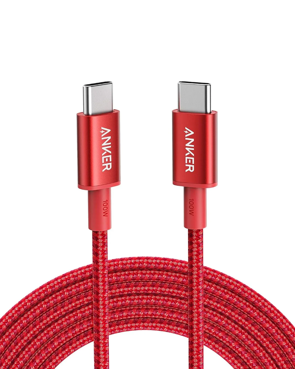 Anker USB C to USB C Cable, 100W Fast Charging Cable (1-Pack, 10 ft, Red)