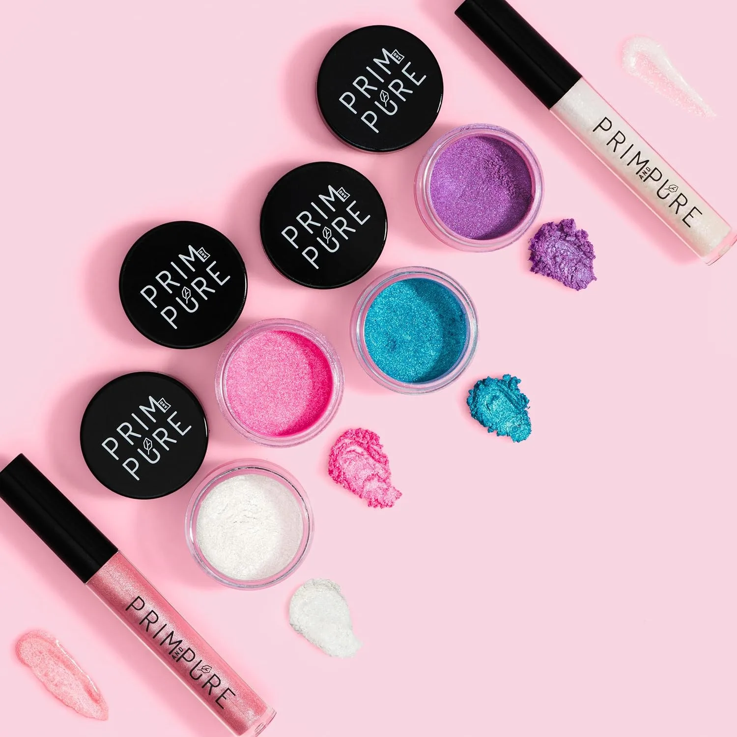 Prim and Pure Mineral Gift Set with Unicorn Mirror| Perfect for Play Dates & Birthday Parties | Kids Eyeshadow Makeup – Mineral | Organic & Natural Makeup Kit for Kids| Made in USA (Purple)