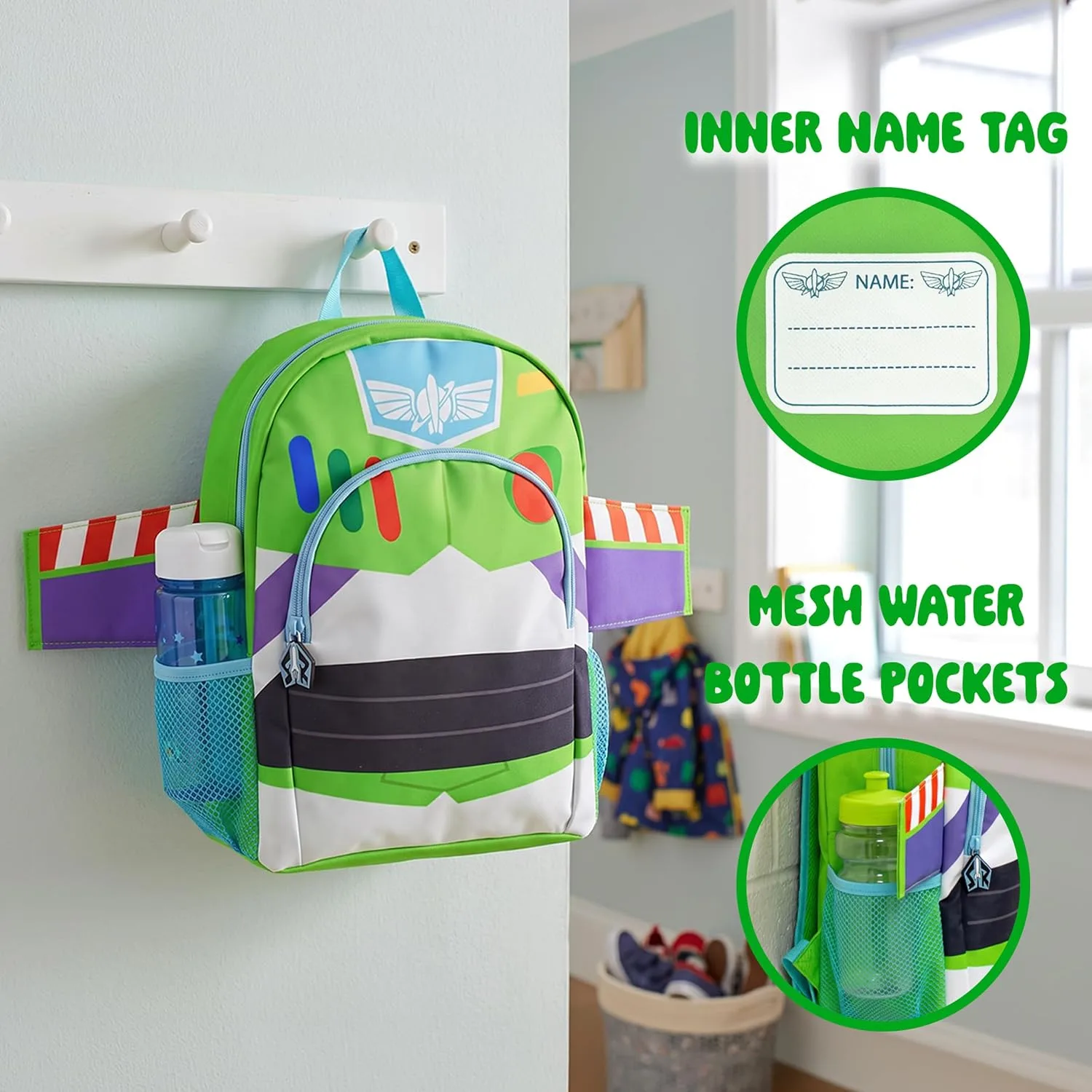 Disney Children's Backpack Toy Story Buzz Lightyear Green One Size