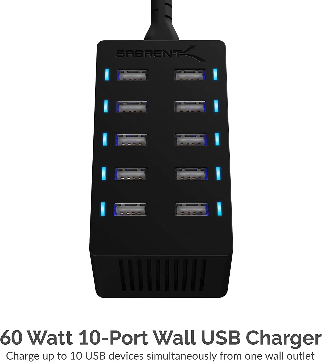 SABRENT 60W 10-Port USB Charging Station, Auto-Detect (AX-TPCS)
