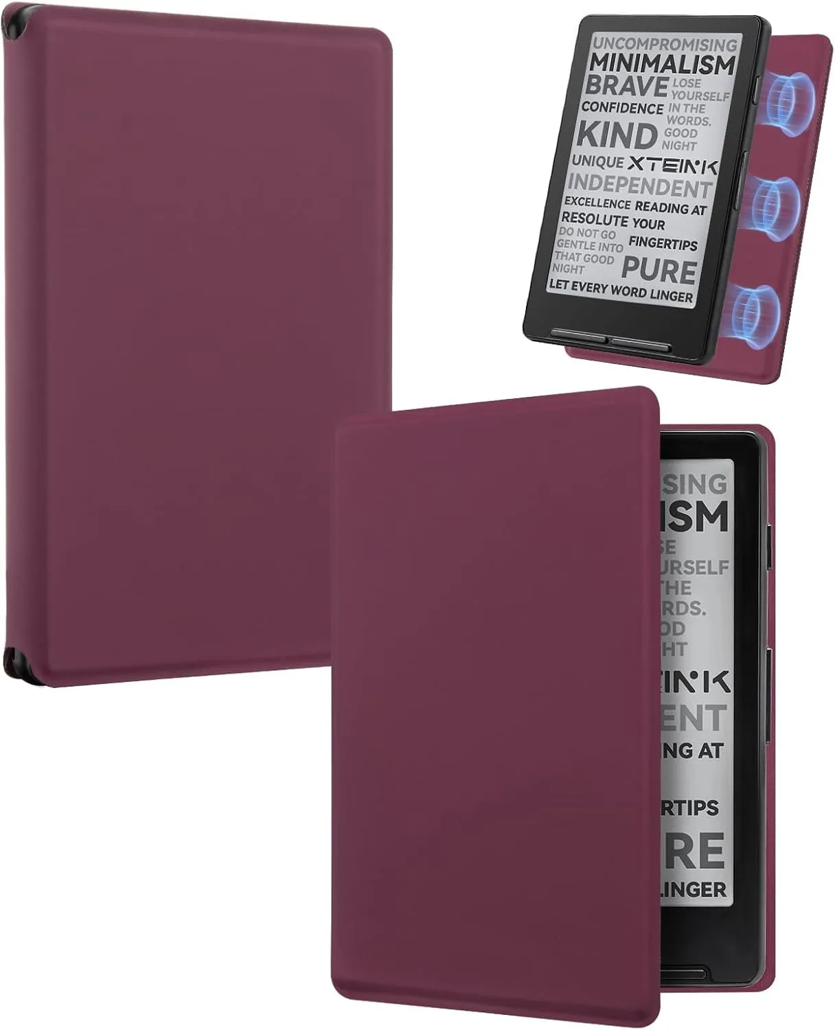 CoBak Magnetic Case for XTEINK X4, Ultra-Lightweight Protective Cover for Xteink X4 E-Reader, Secure Magnetic Attachment(Grape Red)
