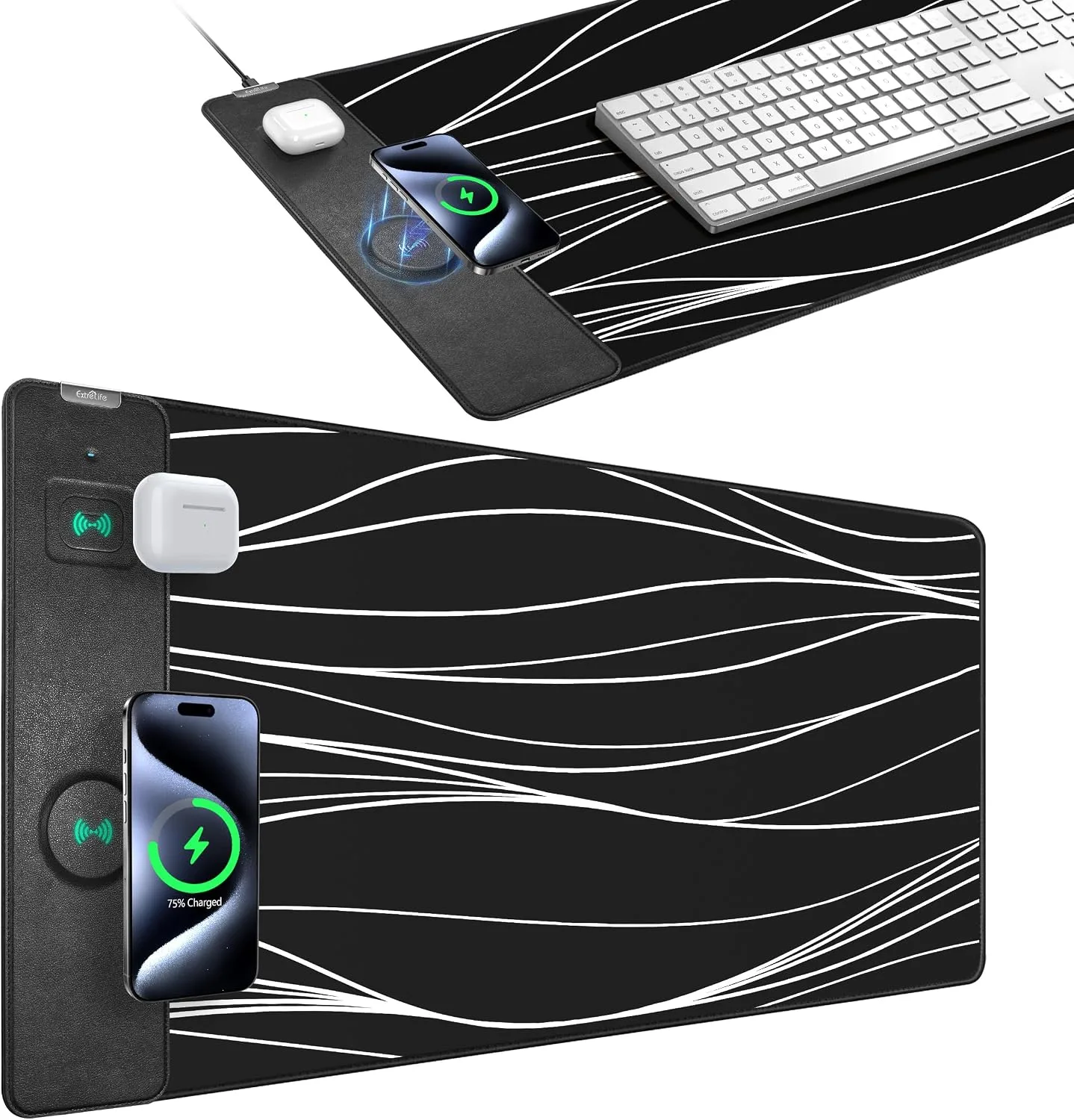 Mouse Pad with Magnetic Wireless Charging, 31.5"x15.8" XXL Desk Mat