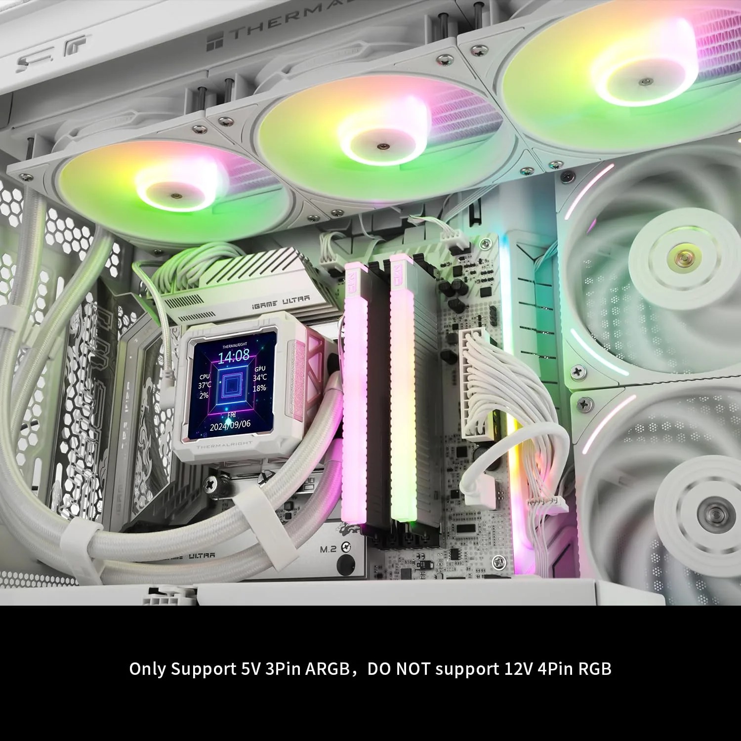 Thermalright FW PRO 360 ARGB MEW CPU AIO Cooler,IPS LCD Screen with 320 * 320 Resolution,for AM5&Intel 1700/1851,High-Performance 360 Specs Water-Cooled with 2.73in Removable Display
