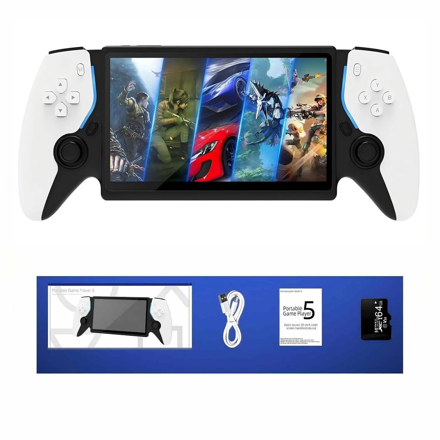 7.0-inch Retro Handheld Gaming Console, White