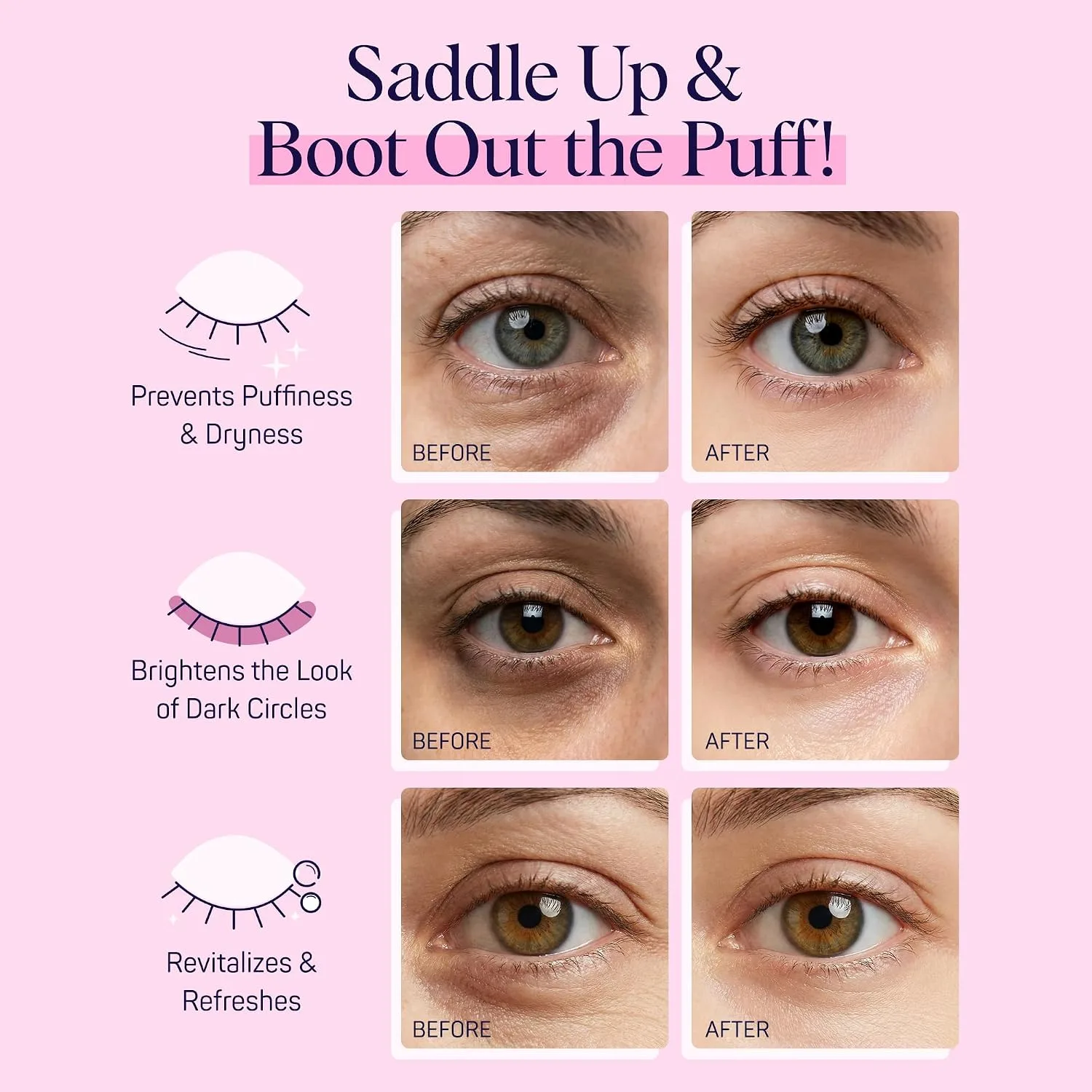 SpaLife Let's Rodeo Hydrogel Under Eye Patches for Dark Circles | Cowgirl Boot Under Eye Patches for Puffy Eyes | Revitalizing Undereye Masks for Bags | Bachelorette Party Favors | Pack of 10 Pairs