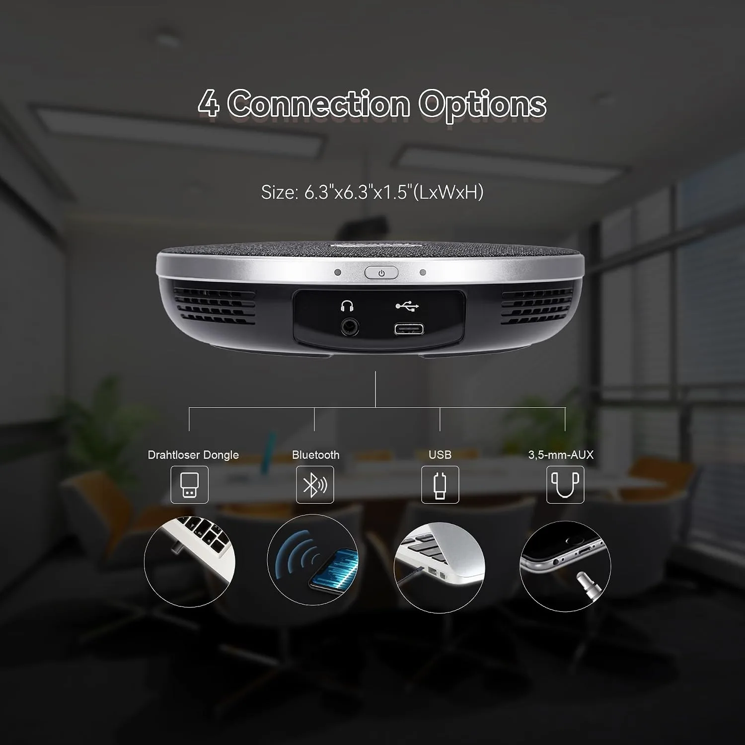TONGVEO 4K Conference PTZ Camera 3X Zoom & Bluetooth Speakerphone System