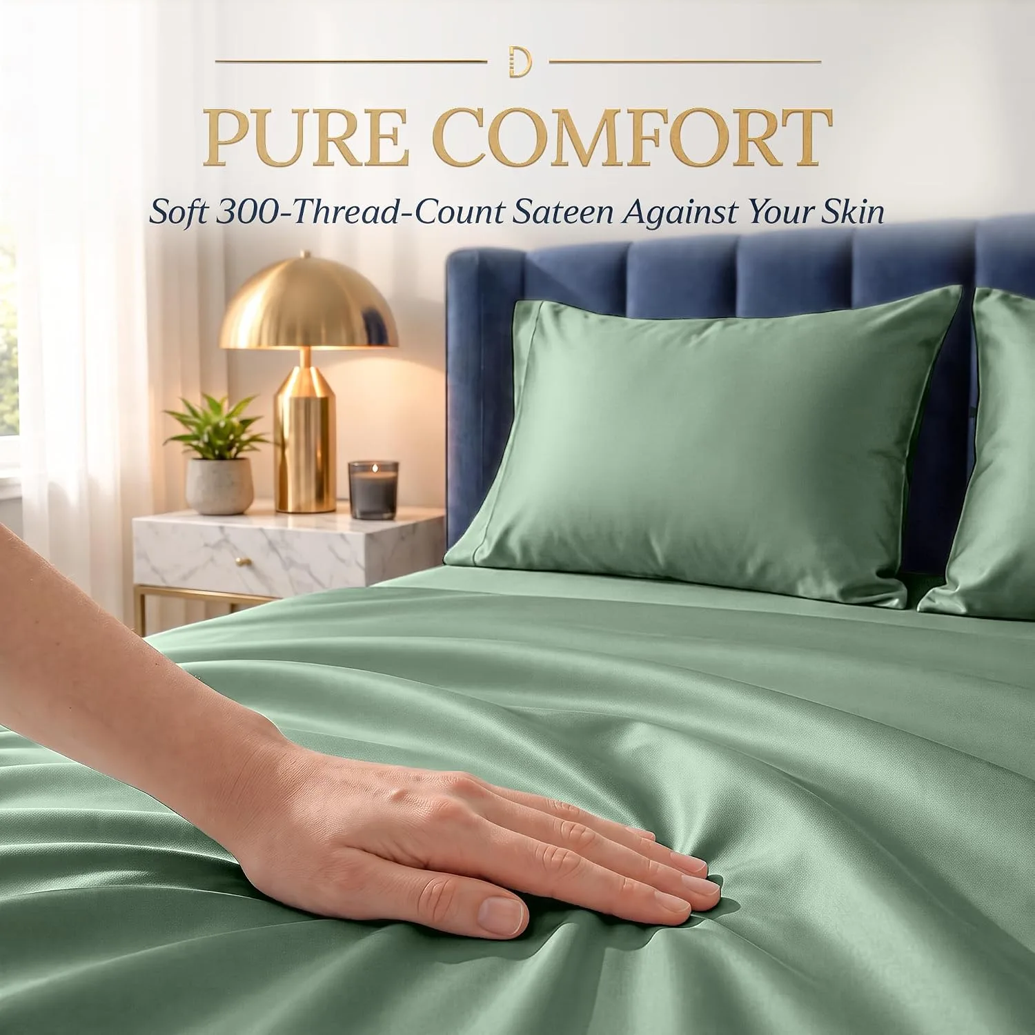 DECOLURE 100% Viscose from Bamboo Sheets Twin Size | 3 Pc Cooling Bed Set