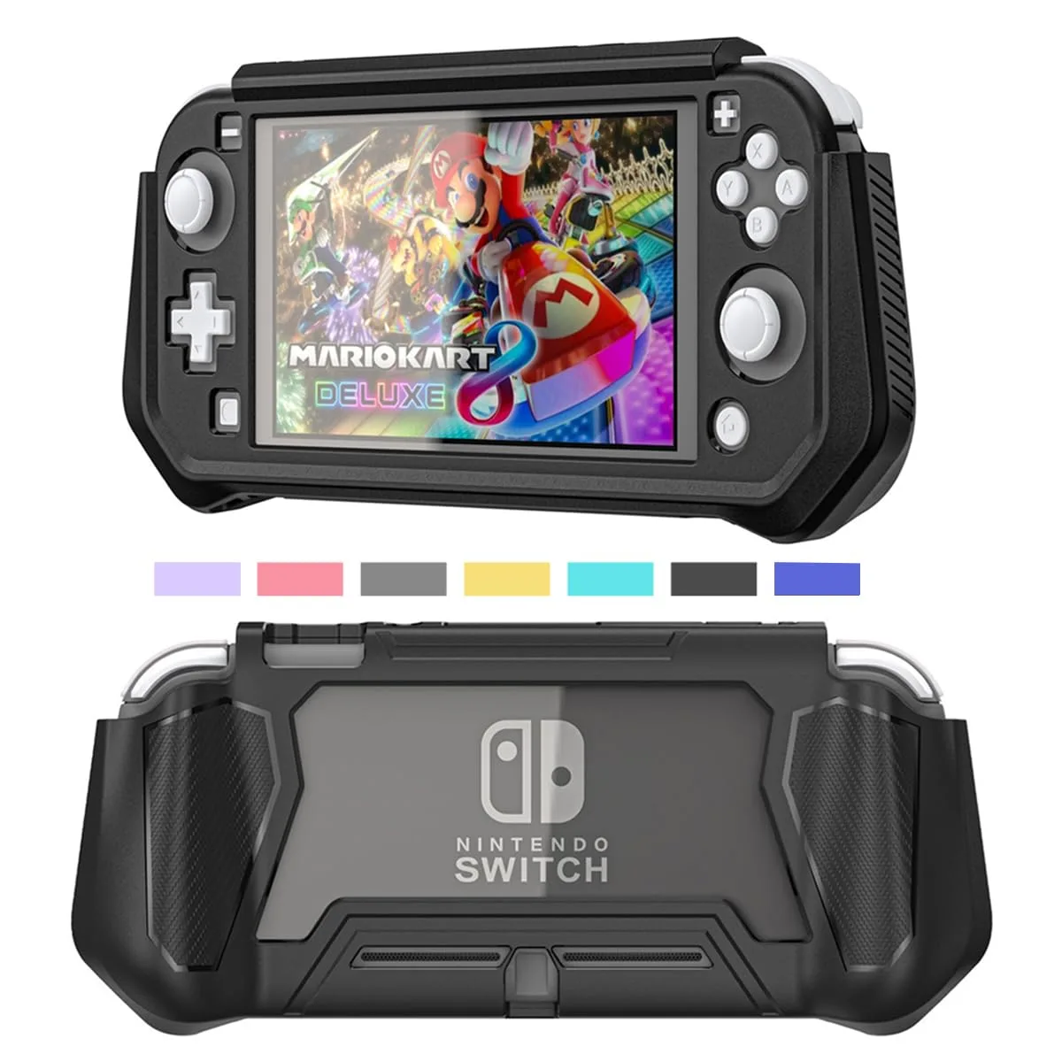 Funda para Nintendo Switch Lite Inotogg con protector de pantalla y agarre desmontable negro