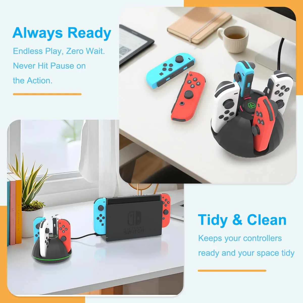 Switch JoyCon Charging Dock for Nintendo Switch Controller Charging Station