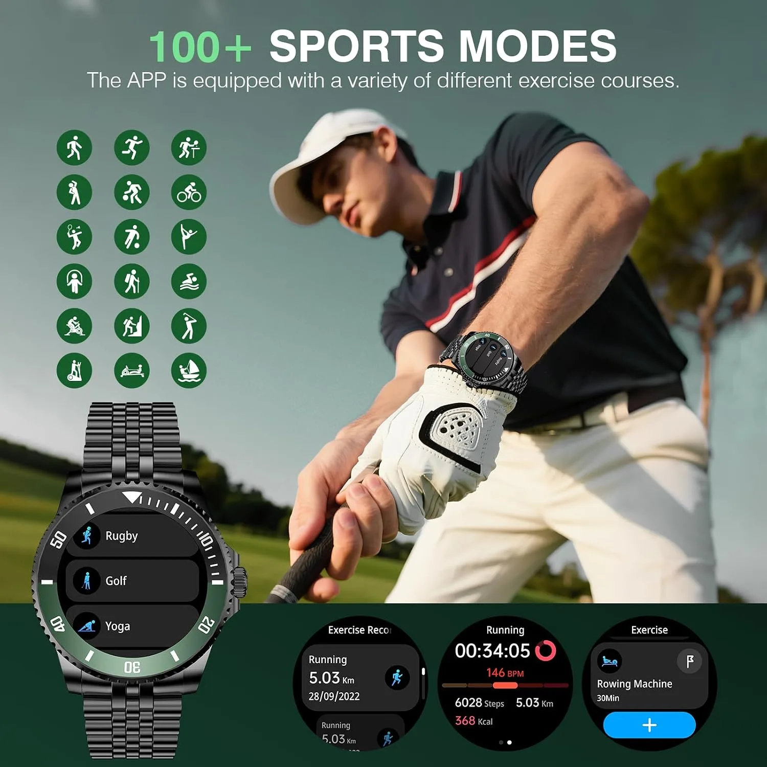 Smart Watch for Men, Answer/Make Call, Fitness Tracker, Waterproof, 44mm