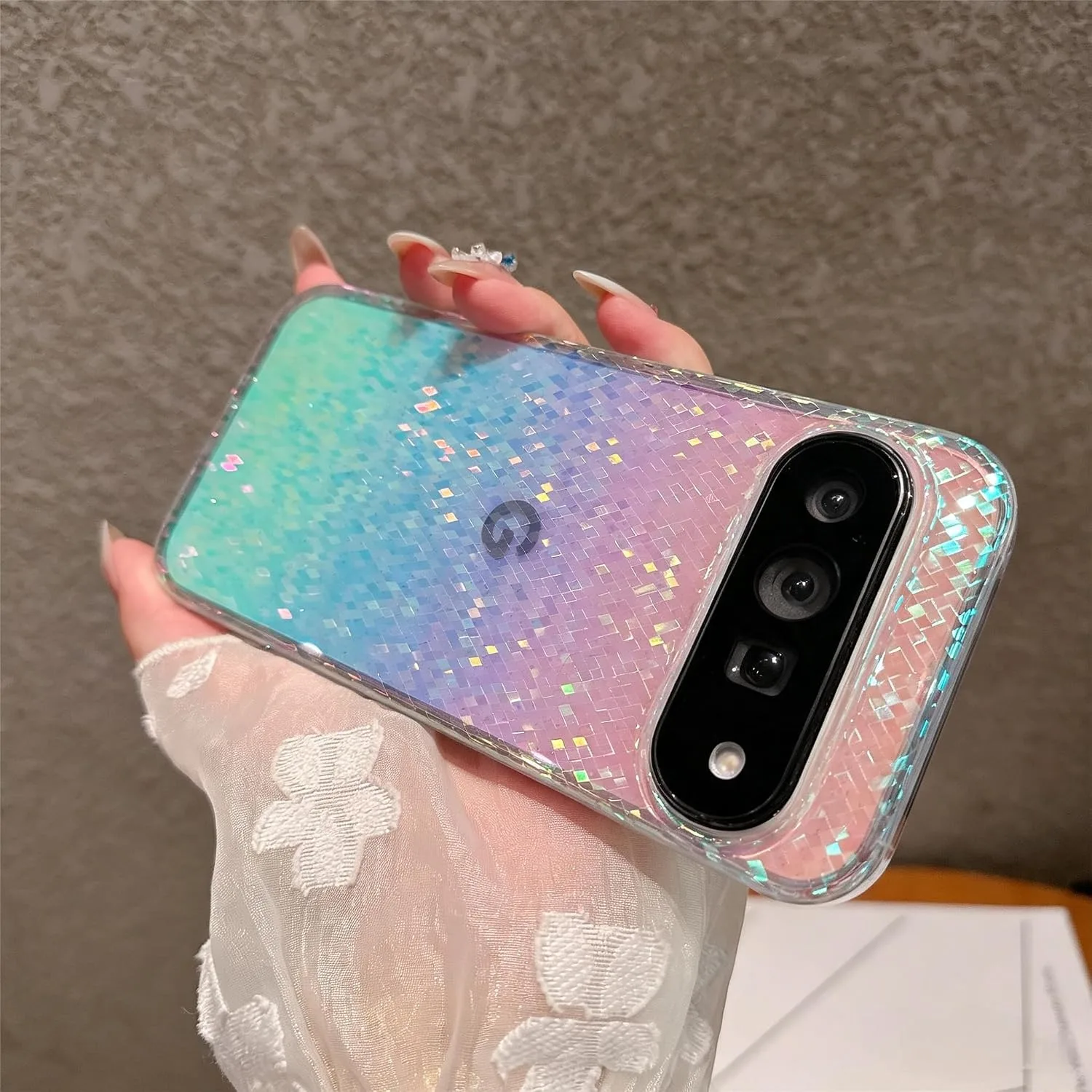Magnetic for Google Pixel 11/11 Pro Case Women, [Holographic Iridescent Color Changing Effect] Fashion Slim Cute and Unique Matt Protective Phone Cover for Pixel 11/11 Pro