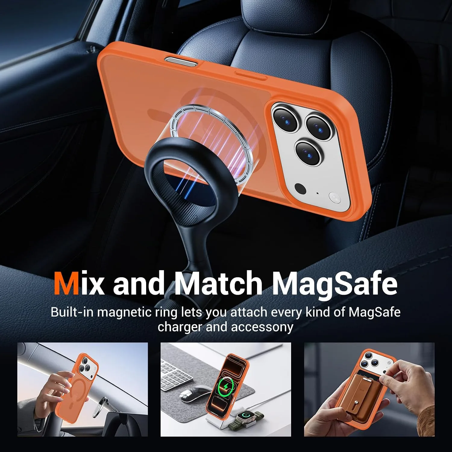 Temdan for iPhone 18 Pro Max Case/iPhone 17 Pro Max Case, Orange