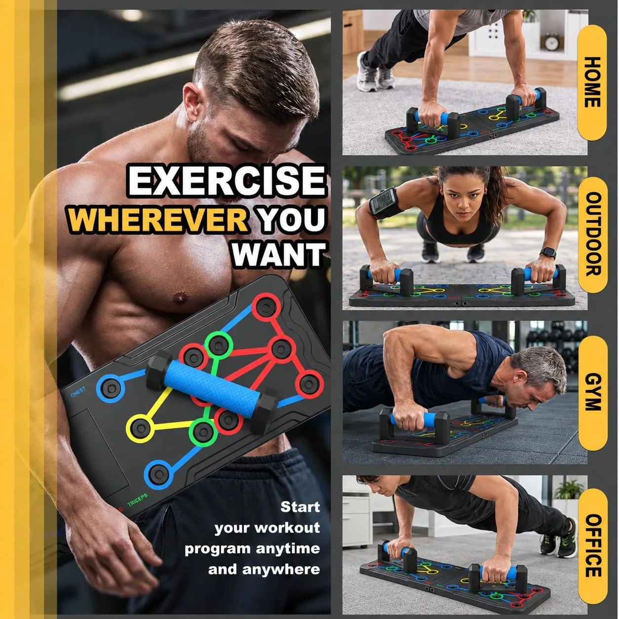 Push Up Board,Foldable Pushup Board for Man,Portable 30 in 1 Push Up Bar