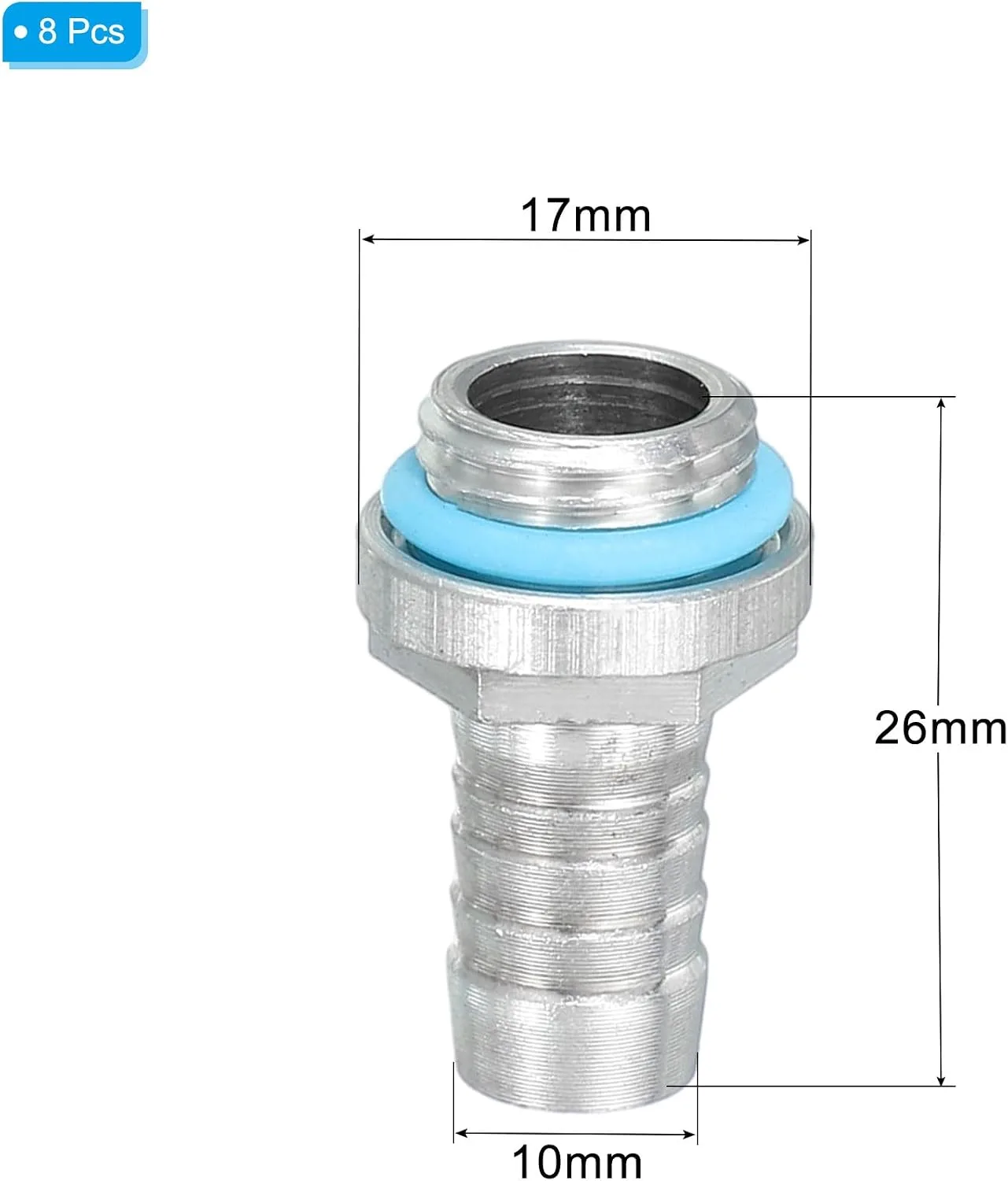 uxcell 8pcs G1/4 Fitting, G1/4 Thread with 10mm OD Nozzle PC Water Cooling Hose Barb Fitting for PC Water Cooling System Accessories