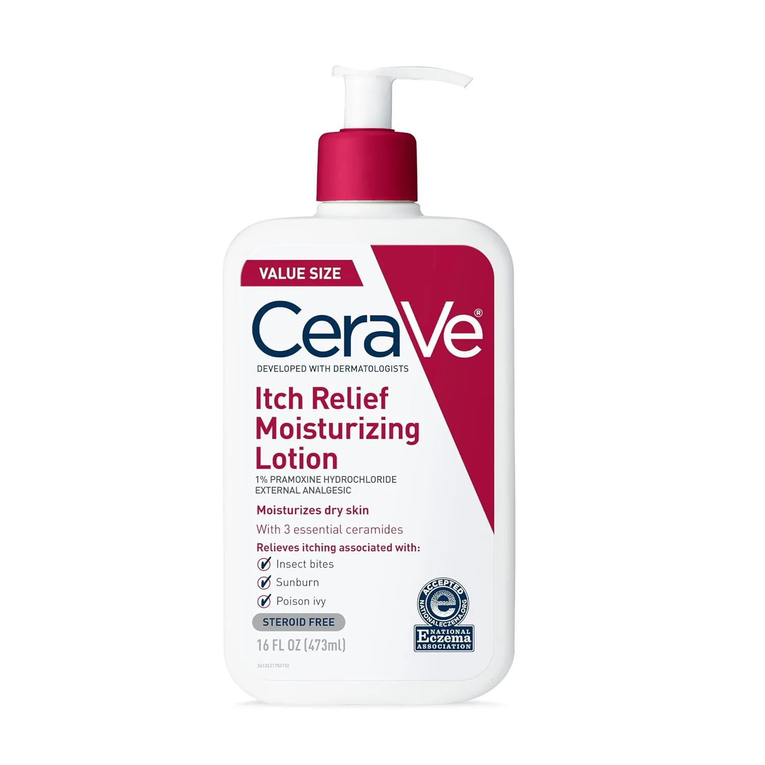 CeraVe Anti Itch Lotion, Hyaluronic Acid Body Moisturizer for Dry Skin,16oz