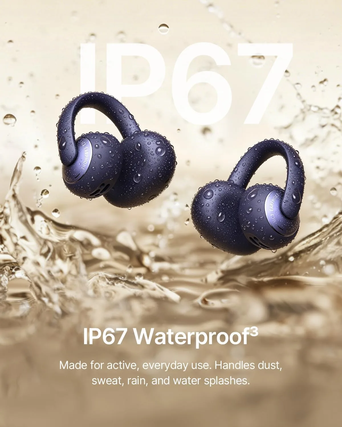 Baseus Bowie MC2 Open Ear Clip On Earbuds, CloudComfort 2.0 Wrap-Around Design, LDAC Hi-Res Audio, Bluetooth 6.0, 55H Playtime, 4-Mic AI Clear Call, IP67 Waterproof for Running Gym Workouts