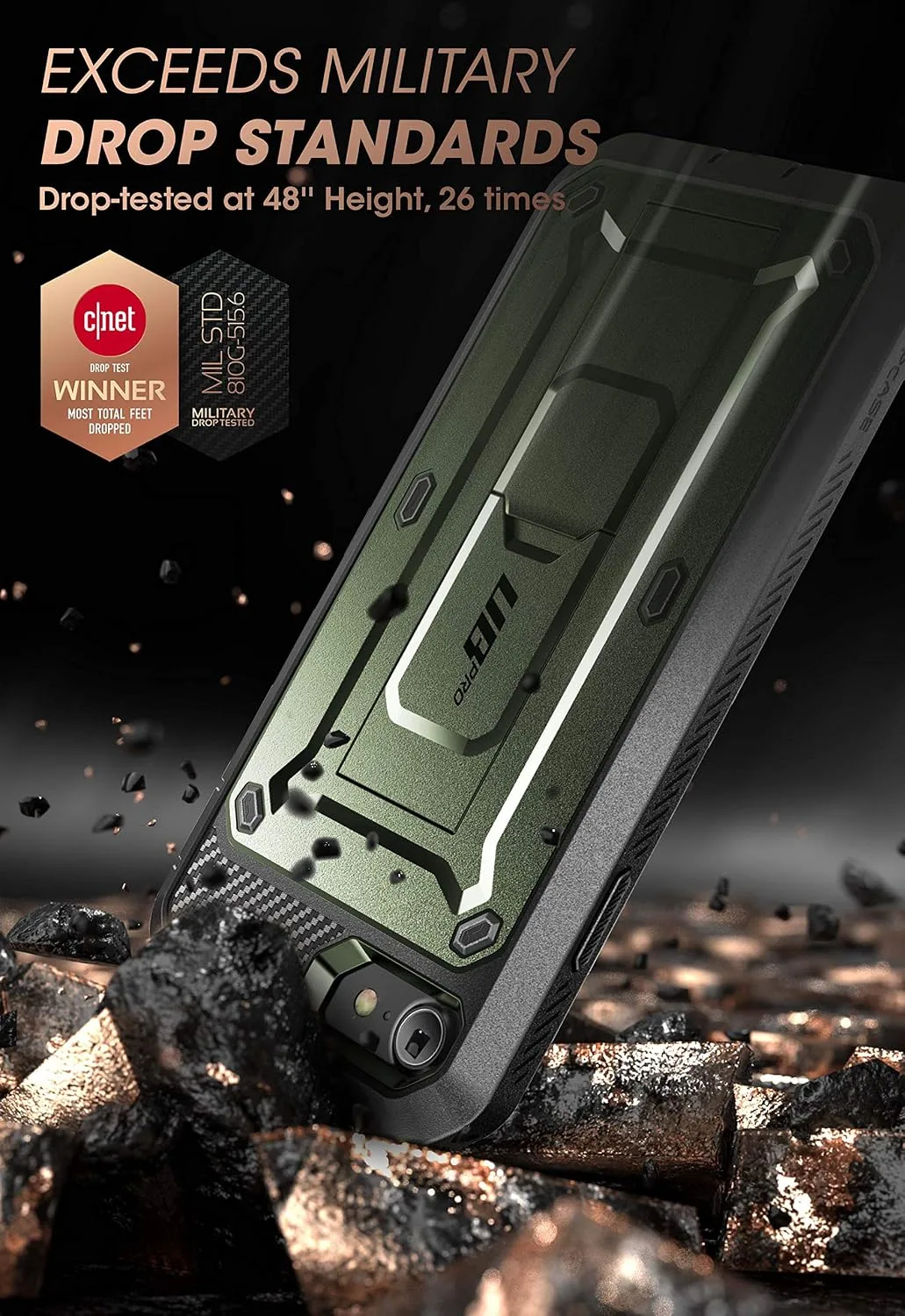 SUPCASE for iPhone SE 3rd / SE 2nd /7/8 Case with Screen Protector, Guldan