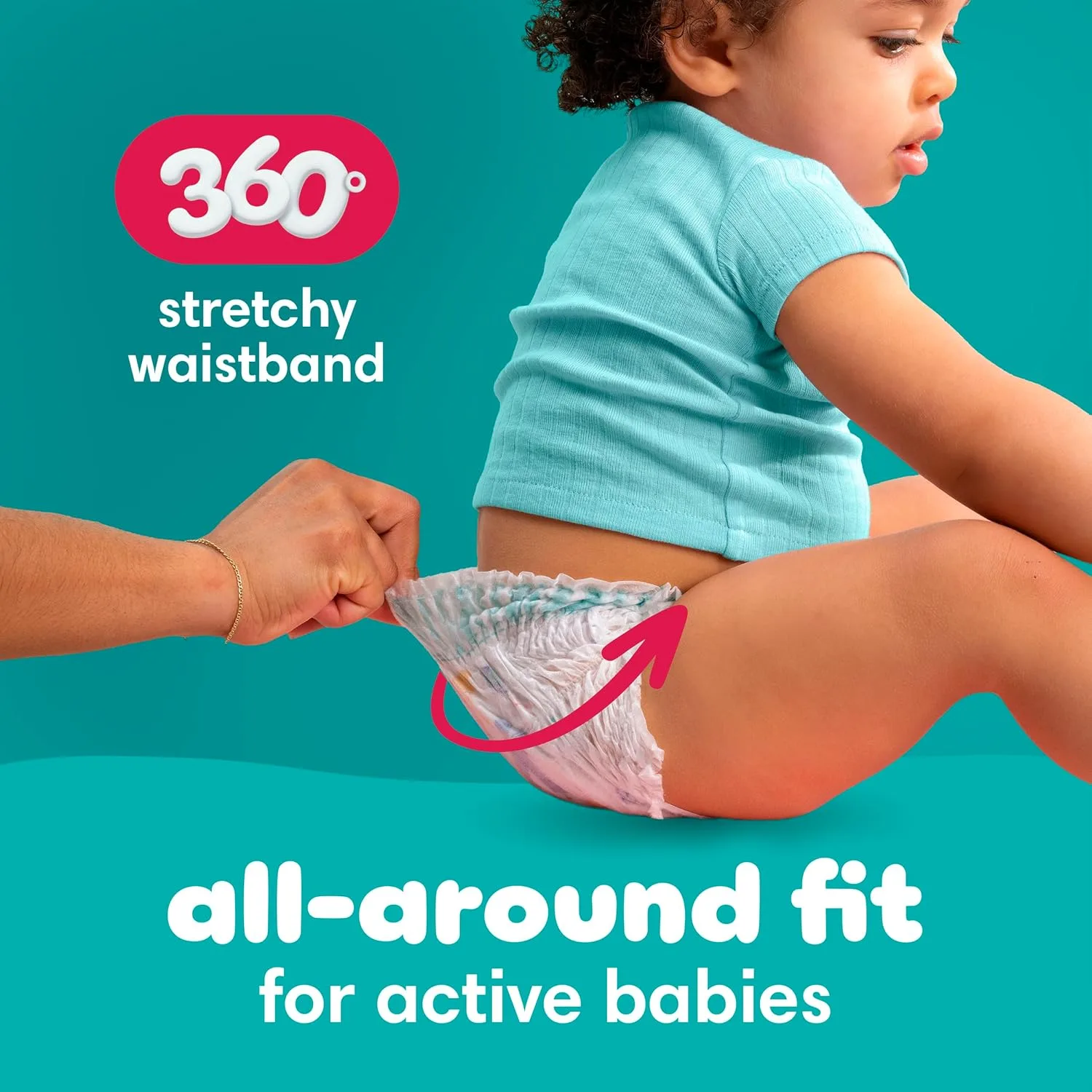 Pampers Diapers - Cruisers 360 - Size 4, 64 Count, up to 100% Leakproof Pull-On Diaper for Active Babies
