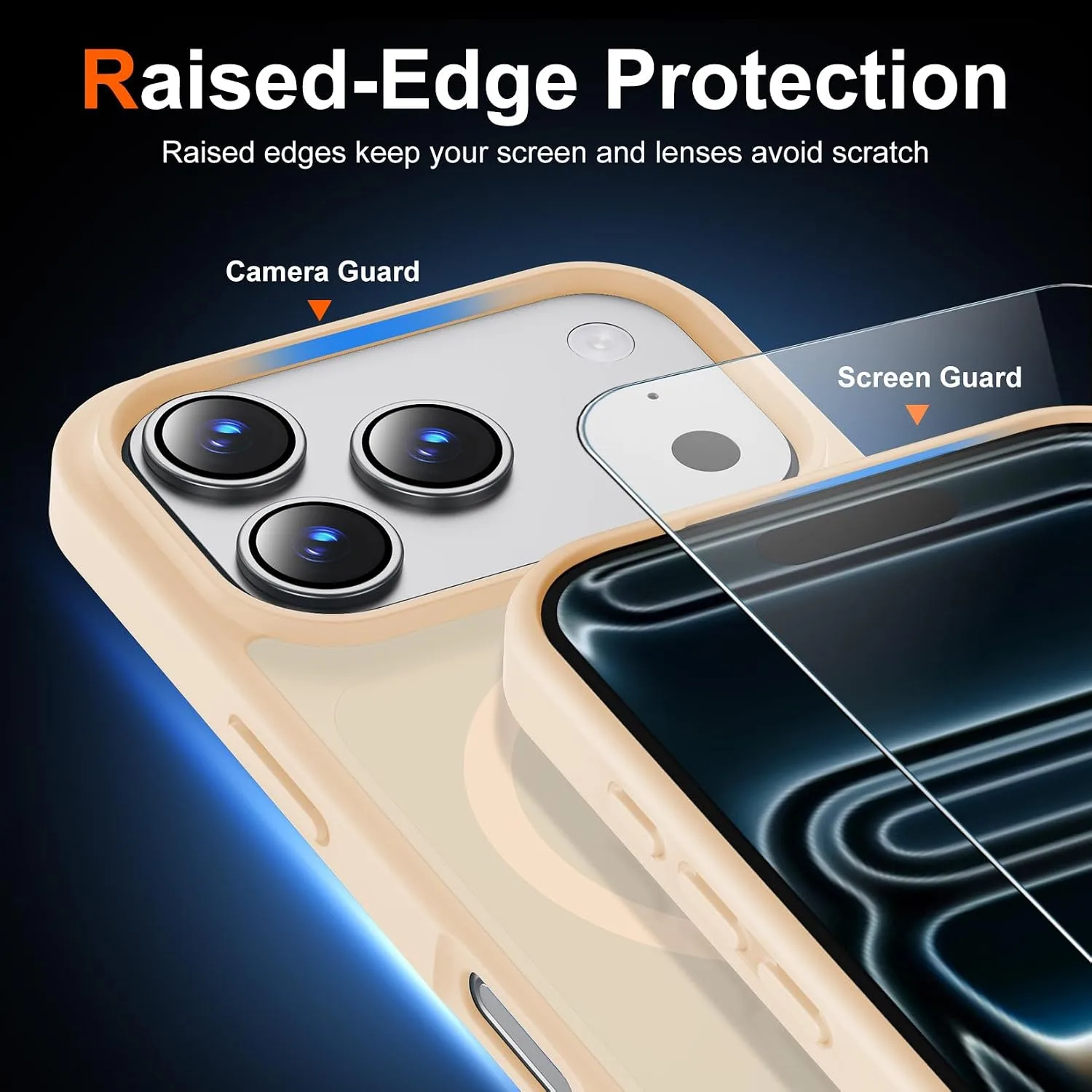 Temdan for iPhone 18 Pro Max Case/iPhone 17 Pro Max Case, Beige