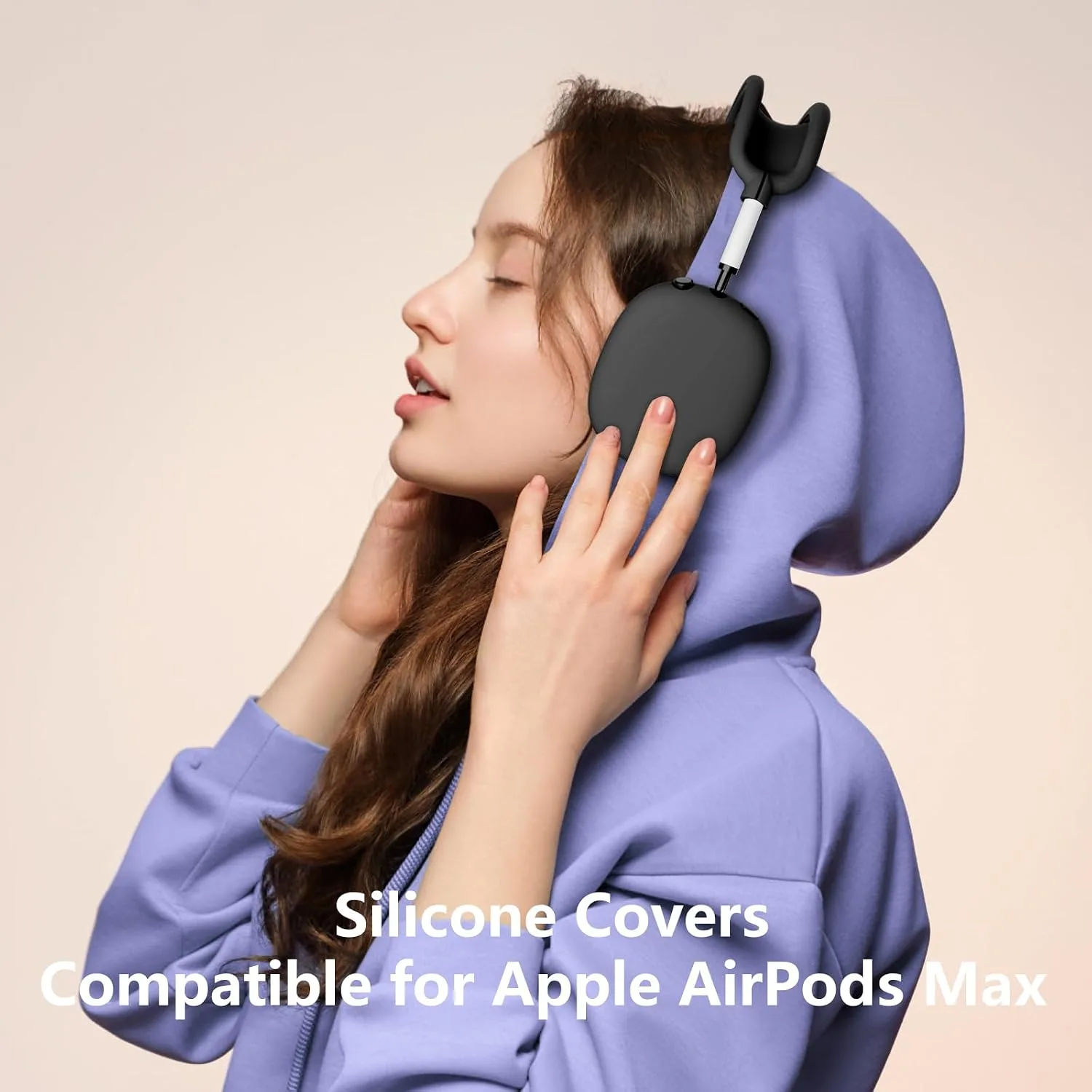4 in 1 Silicone Case Cover for AirPods Max 2/ AirPods Max Headphones, Black