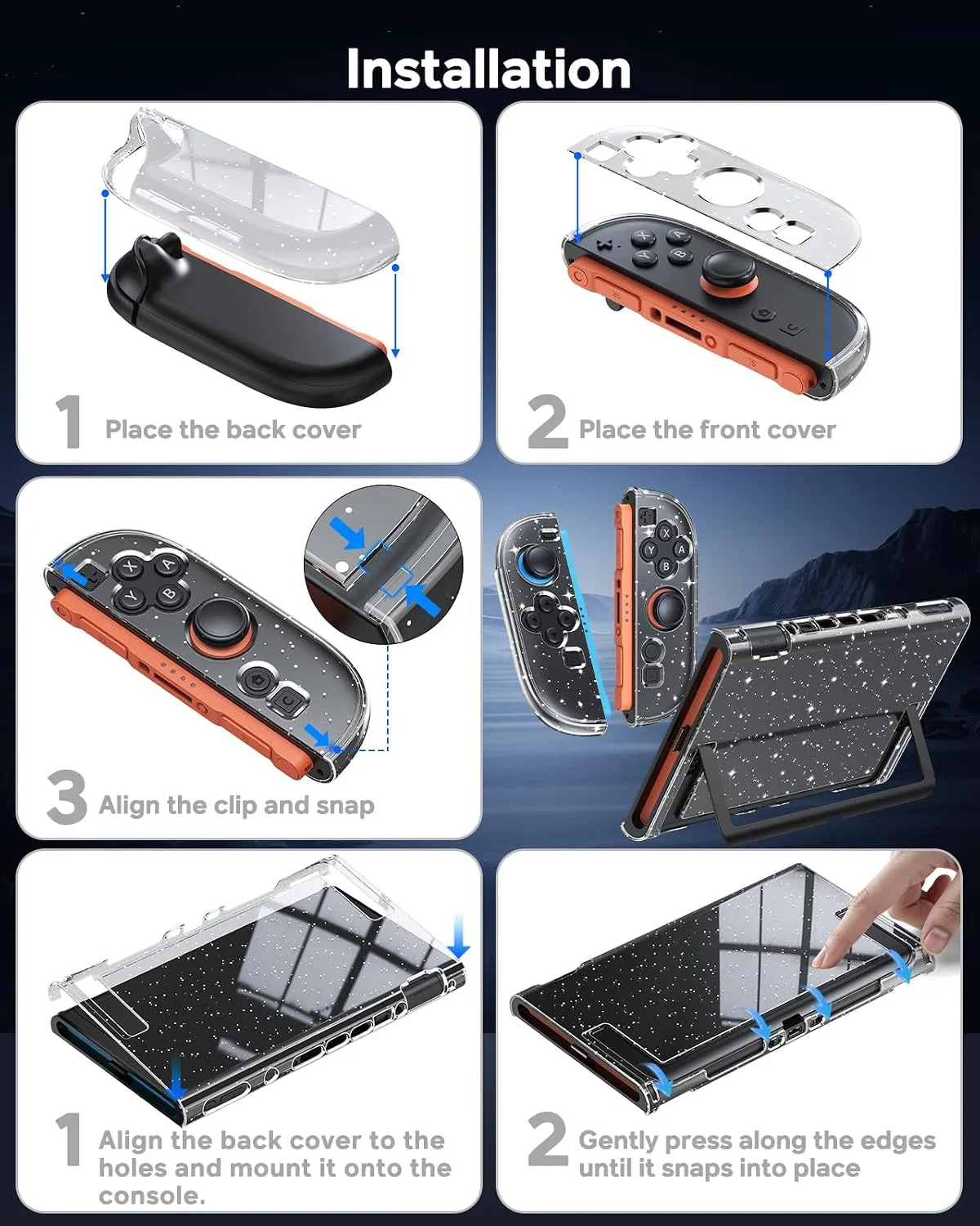 FYOUNG Switch 2 Cover Case, Crystal Hard Protective Shell for Nintendo 2