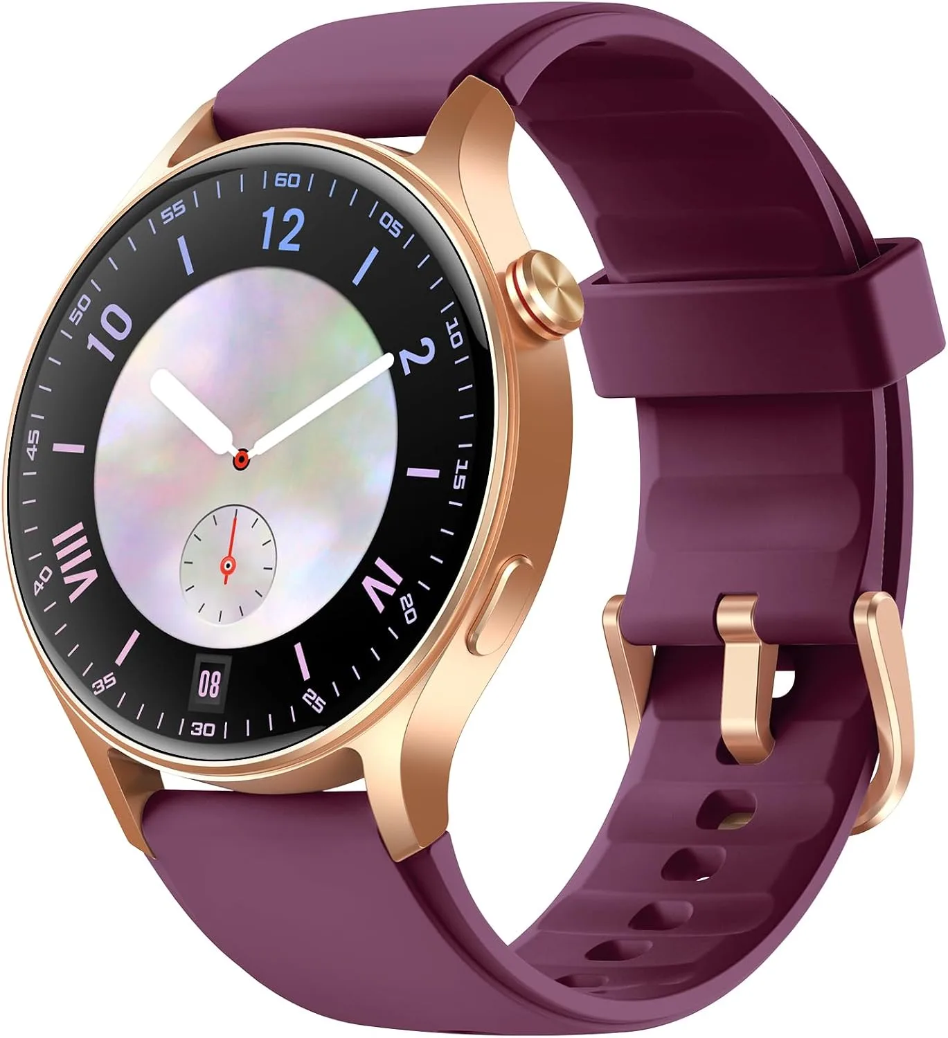 Fitpolo Smart Watch for Women,1.3" AMOLED Fitness Tracker (Burgundy)
