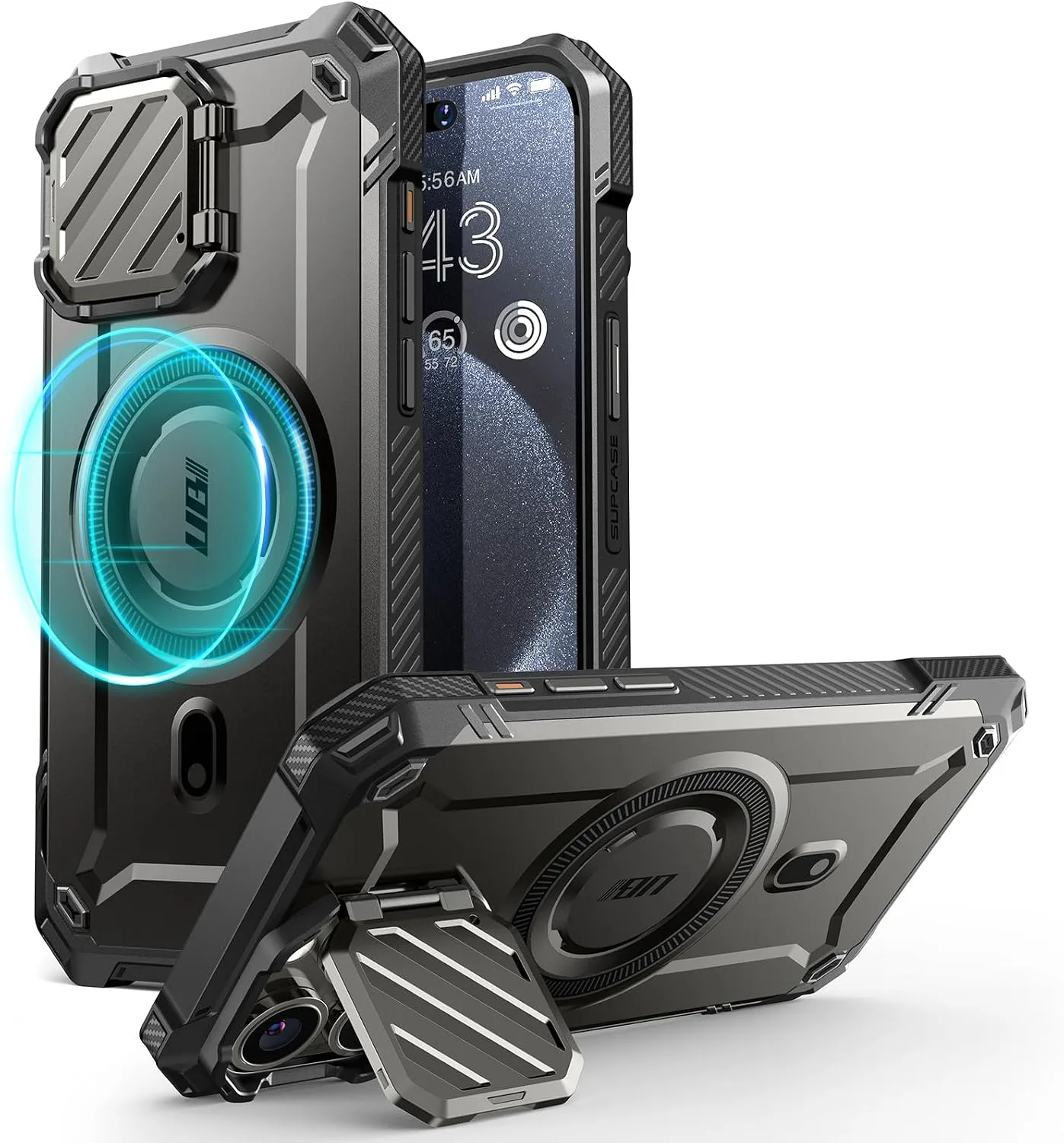 SUPCASE for iPhone 15 Pro Max Case (6.7 inch) with Camera Cover Stand