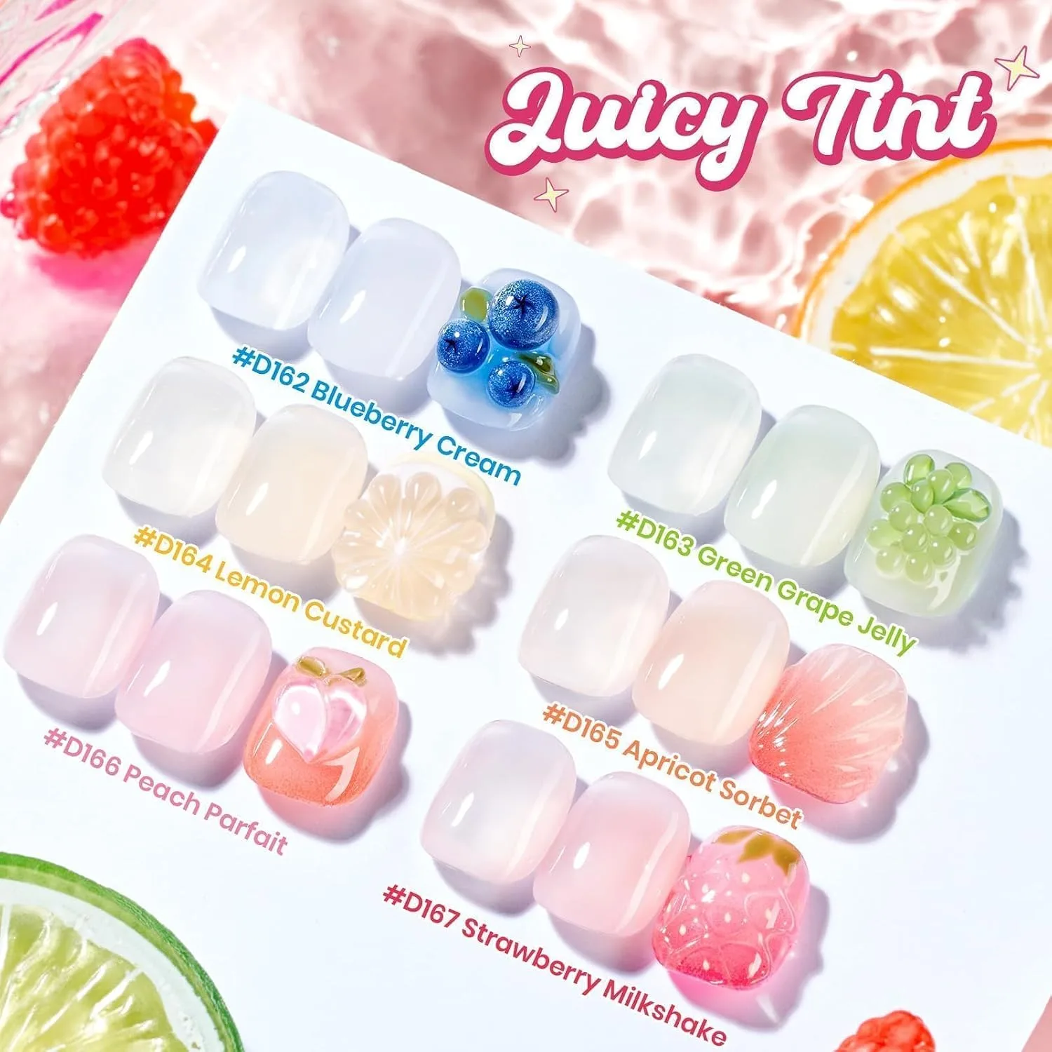 Beetles Builder Gel Nail Kit, 6 Colors 8 in 1 Jelly Pink Nude Builder Gels
