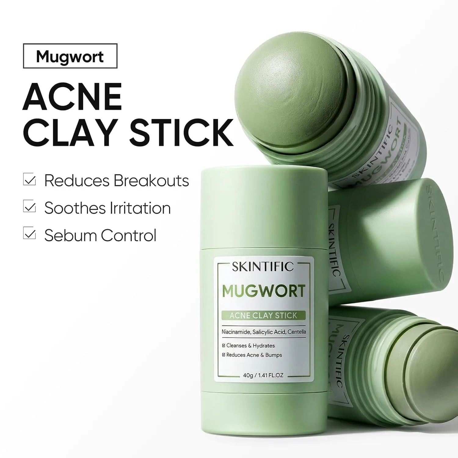SKINTIFIC Mugwort Clay Stick Face Mask with Centella & Salicylic Acid