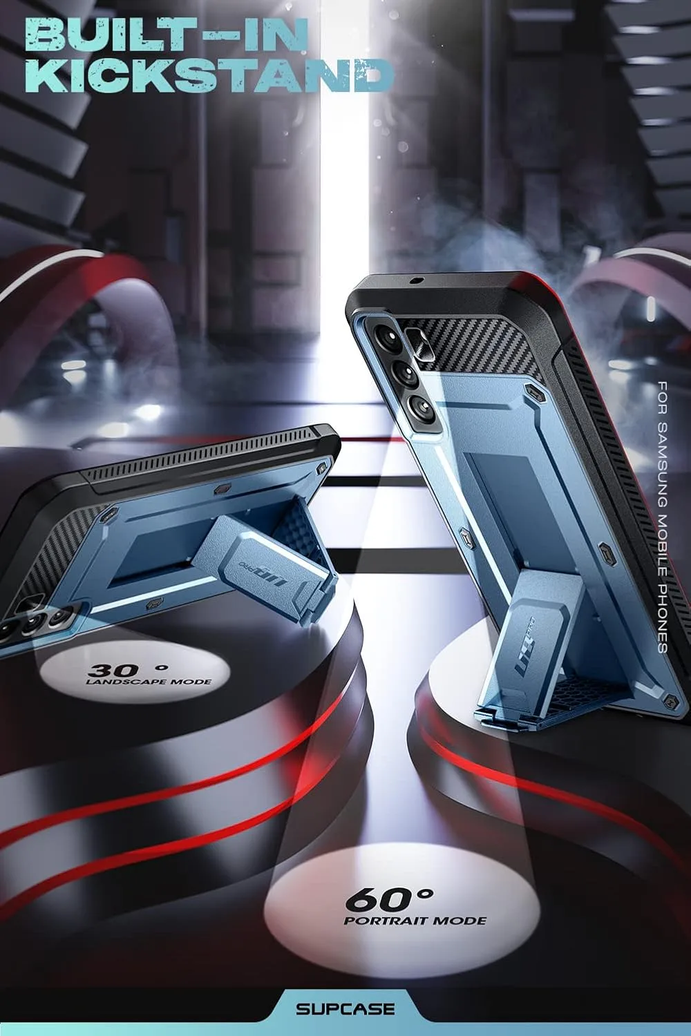 SUPCASE for Samsung Galaxy S22 Case with Built-in Kickstand, Blue