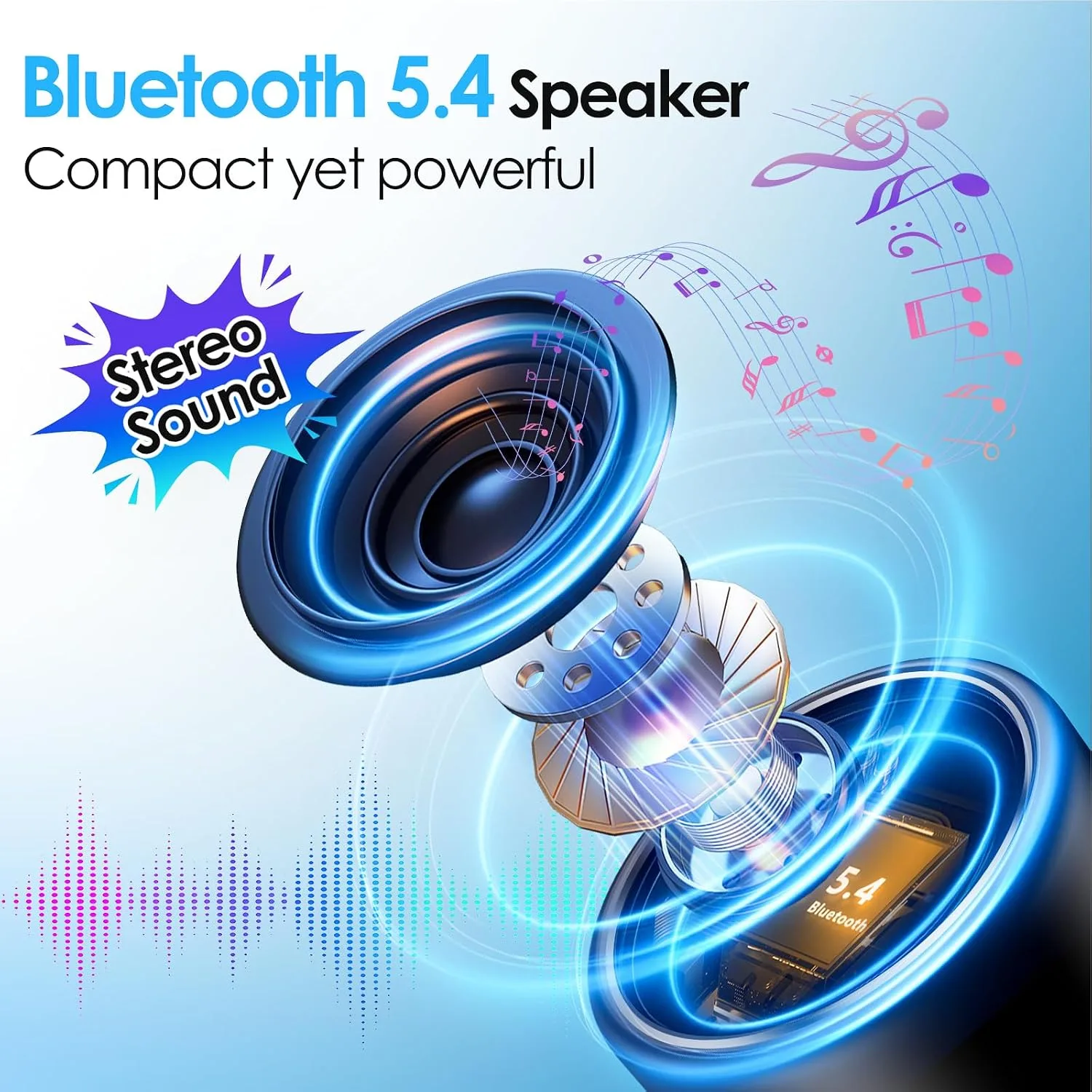 Portable Bluetooth Speaker Case Packed, Mini Speaker, Noise Mic