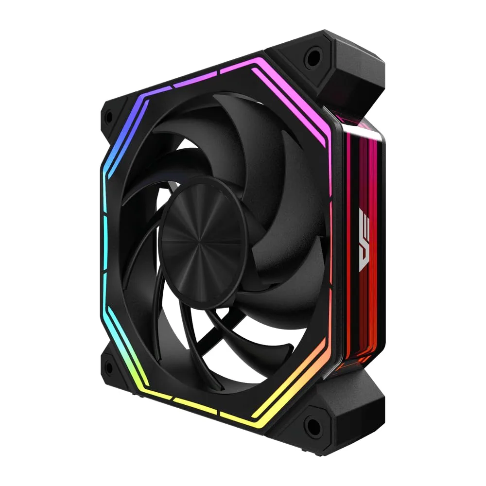 darkFlash INF34 120MM PC Case Fan, Daisy-Chain, up to 2000RPM Cooling, 4-Pin PWM, ARGB CPU Cooling Computer Fan, 3 Pack (Reversed, Black)