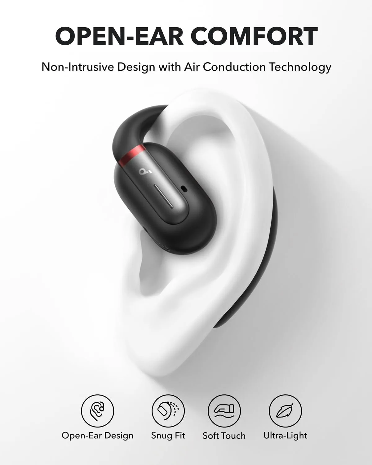 Soundcore V30i by Anker Open Ear Earbuds, Open Ear Headphones True Wireless