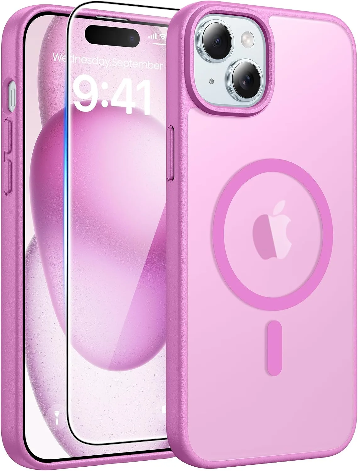FNTCASE for iPhone 15/14/13 Case, Fit for Magsafe, Pink