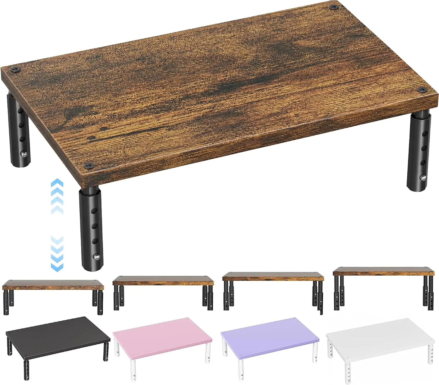 Base para monitor Opnice ajustable de madera color marrón