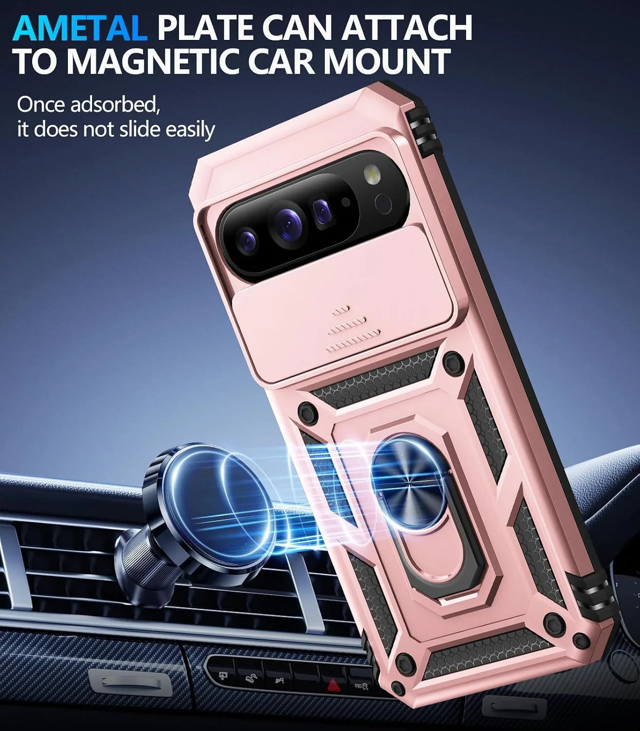 Taisairu for Google Pixel 11 Pro XL Case with Screen Protector,Rose Gold