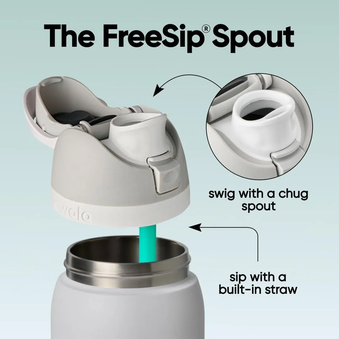 Owala FreeSip Stainless Steel Water Bottle 40 oz Foggy Tide