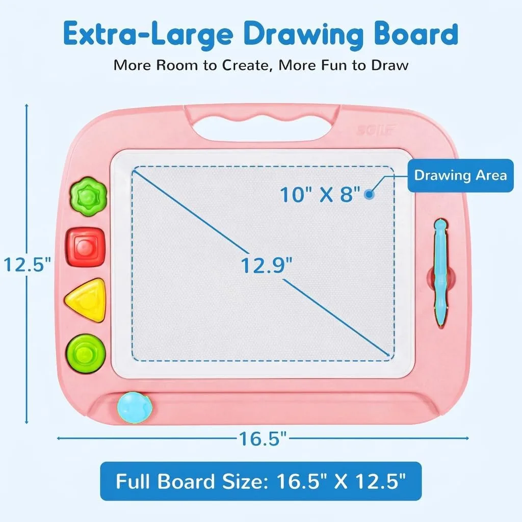 SGILE Magnetic Drawing Board for Kids, Toddler Doodle Toys, Large 16 × 13"
