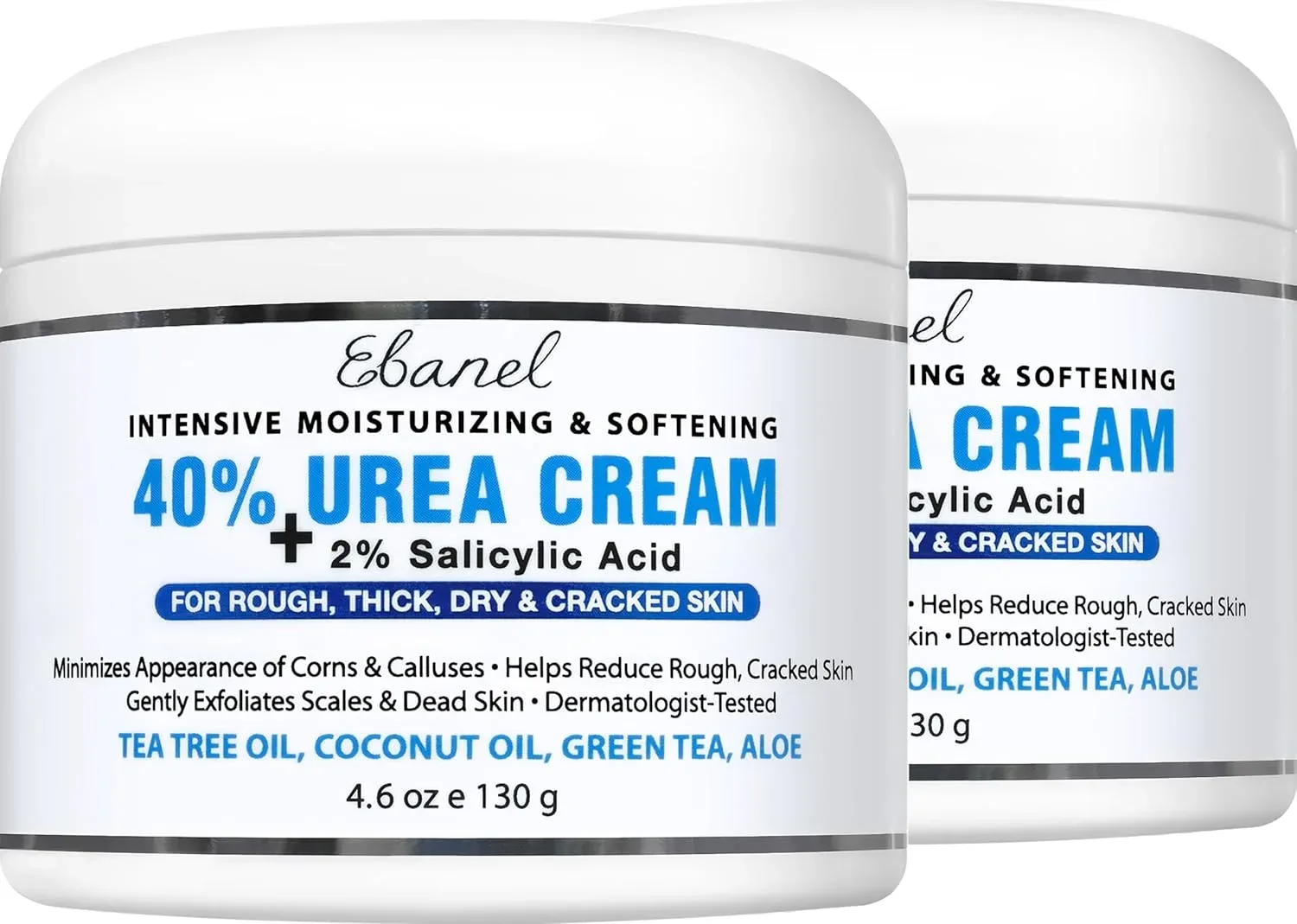 Crema Ebanel Urea 40% con Ácido Salicílico 2% para Pies Agrietados, Pack 2