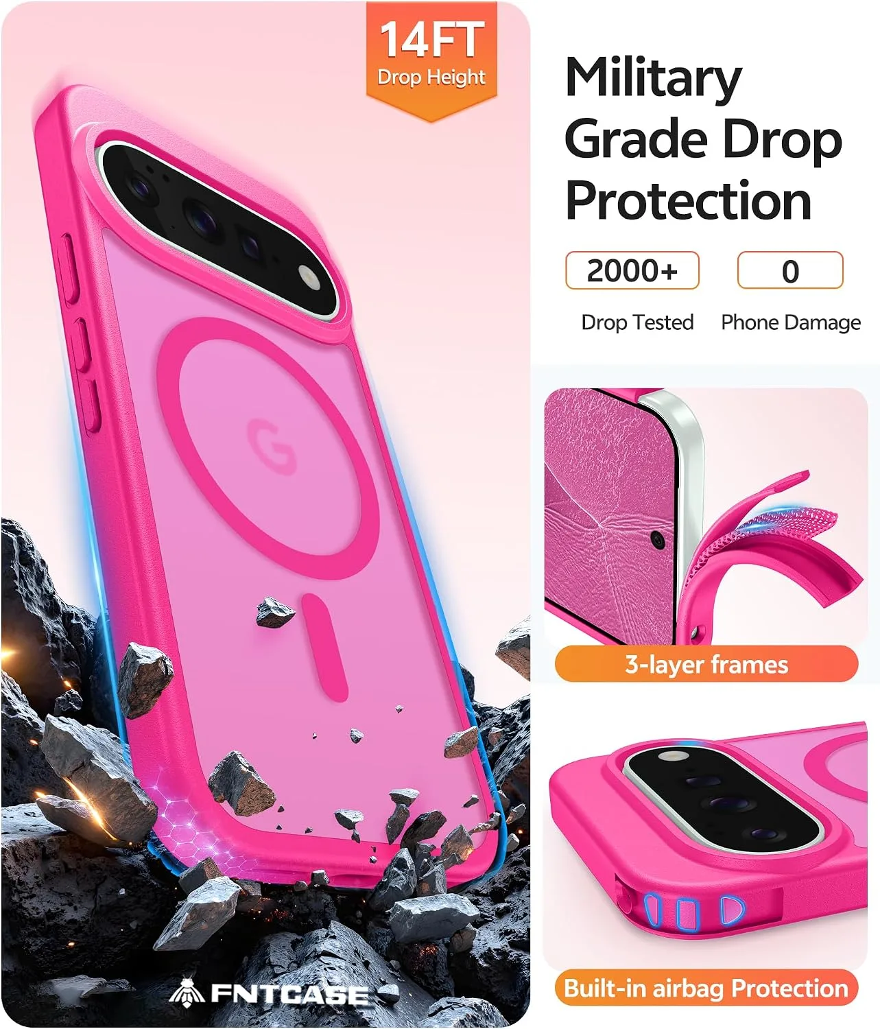 FNTCASE for Google Pixel 11 Pro XL Case, Fit for Magsafe, Screen Protector