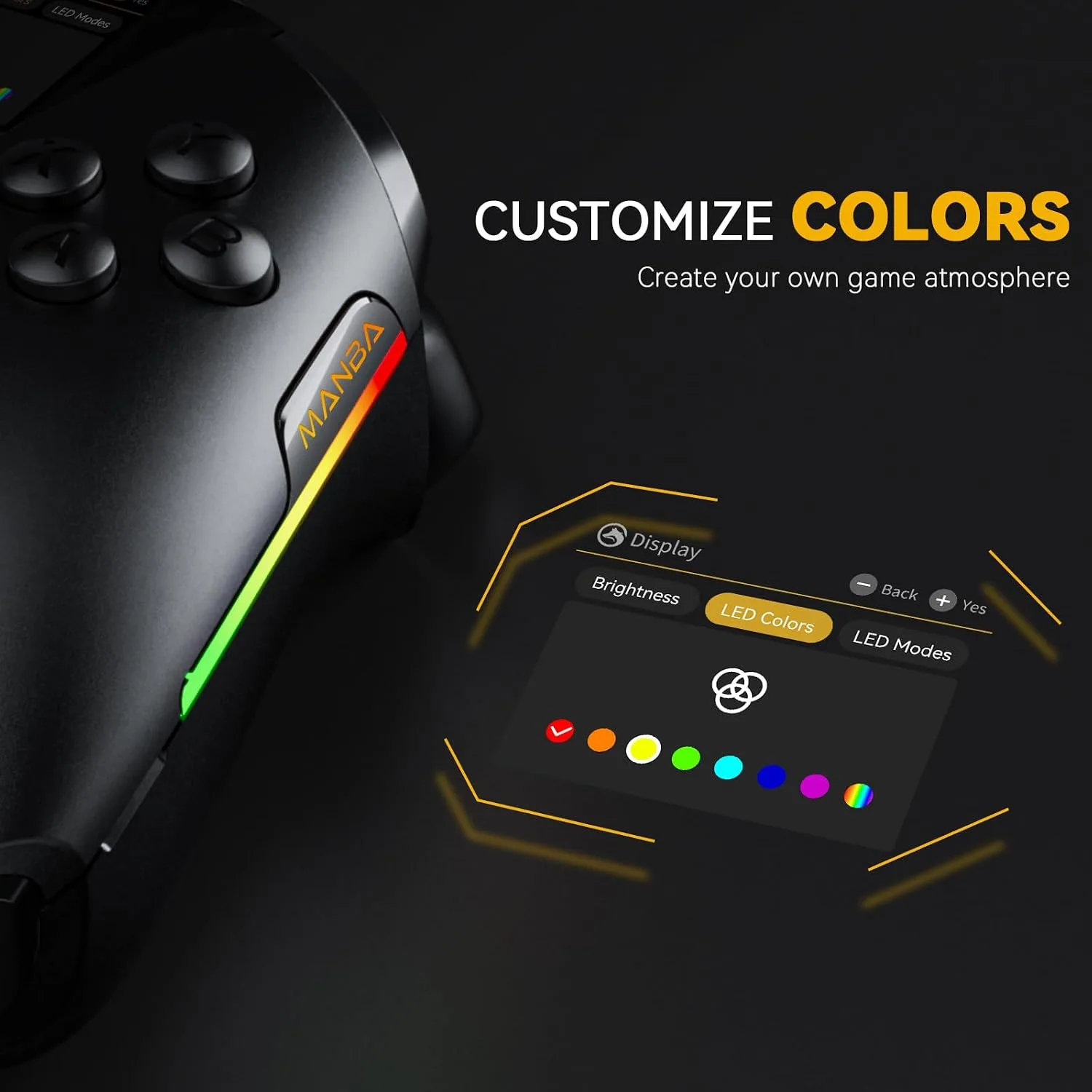 ManbaOne Interactive Screen Wireless Gaming Controller (Black)